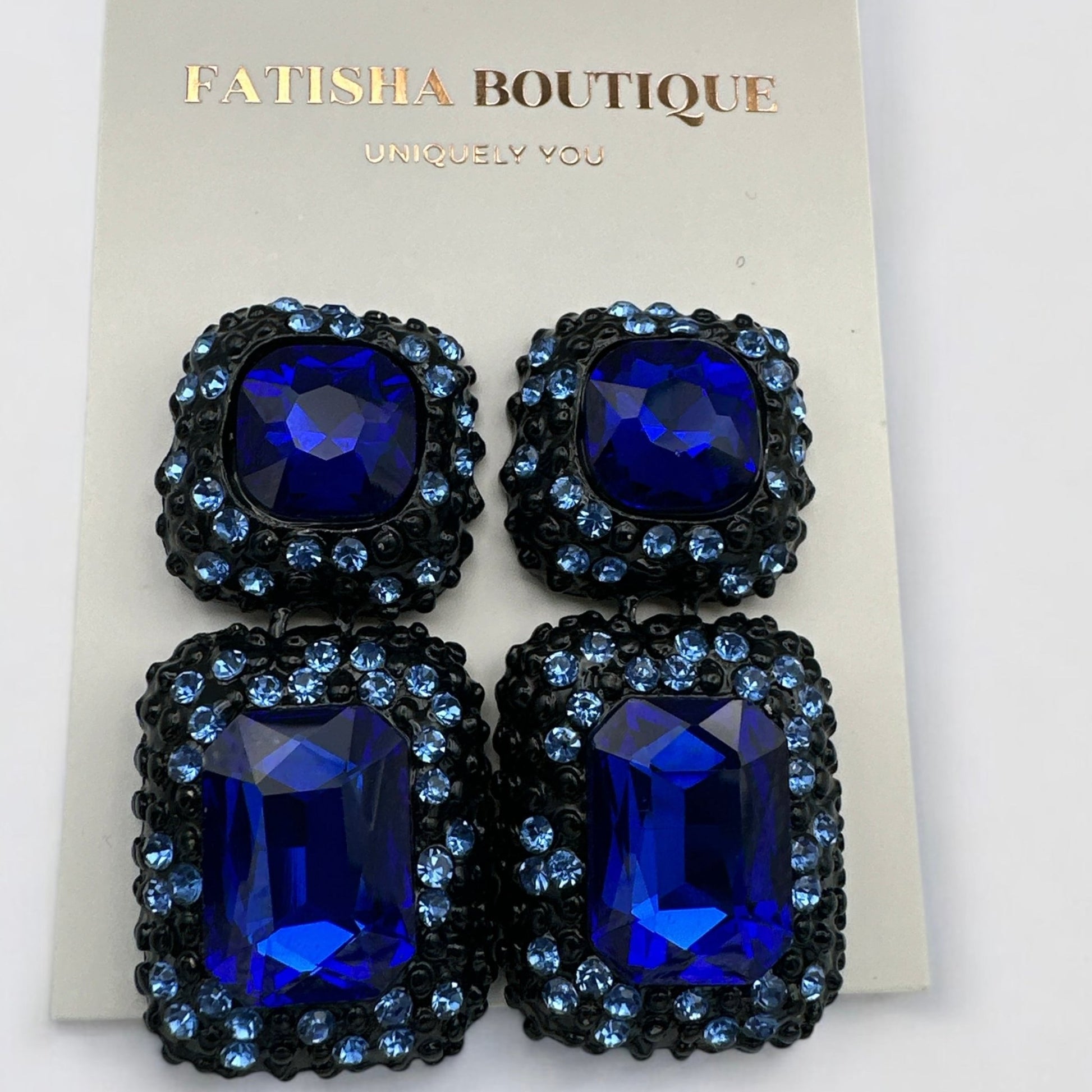 Elegant Rhinestone Stud Drop Earrings – Bold Sparkling Crystal Statement Style - Fatisha Boutique