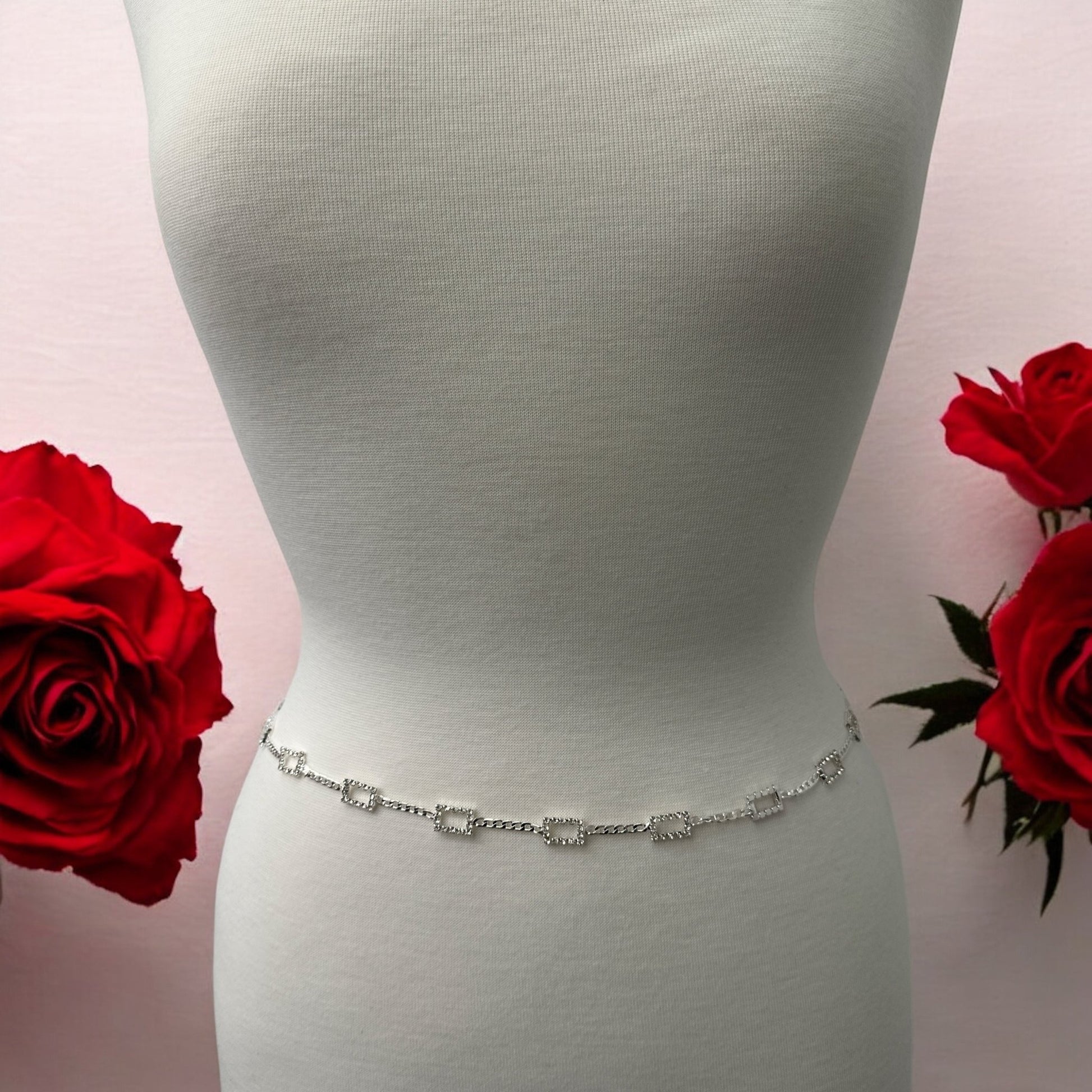Elegant Rhinestone Waist Belly Chain – Gold & Silver - Fatisha Boutique