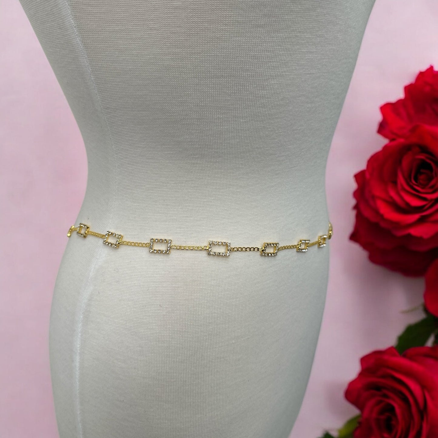 Elegant Rhinestone Waist Belly Chain – Gold & Silver - Fatisha Boutique
