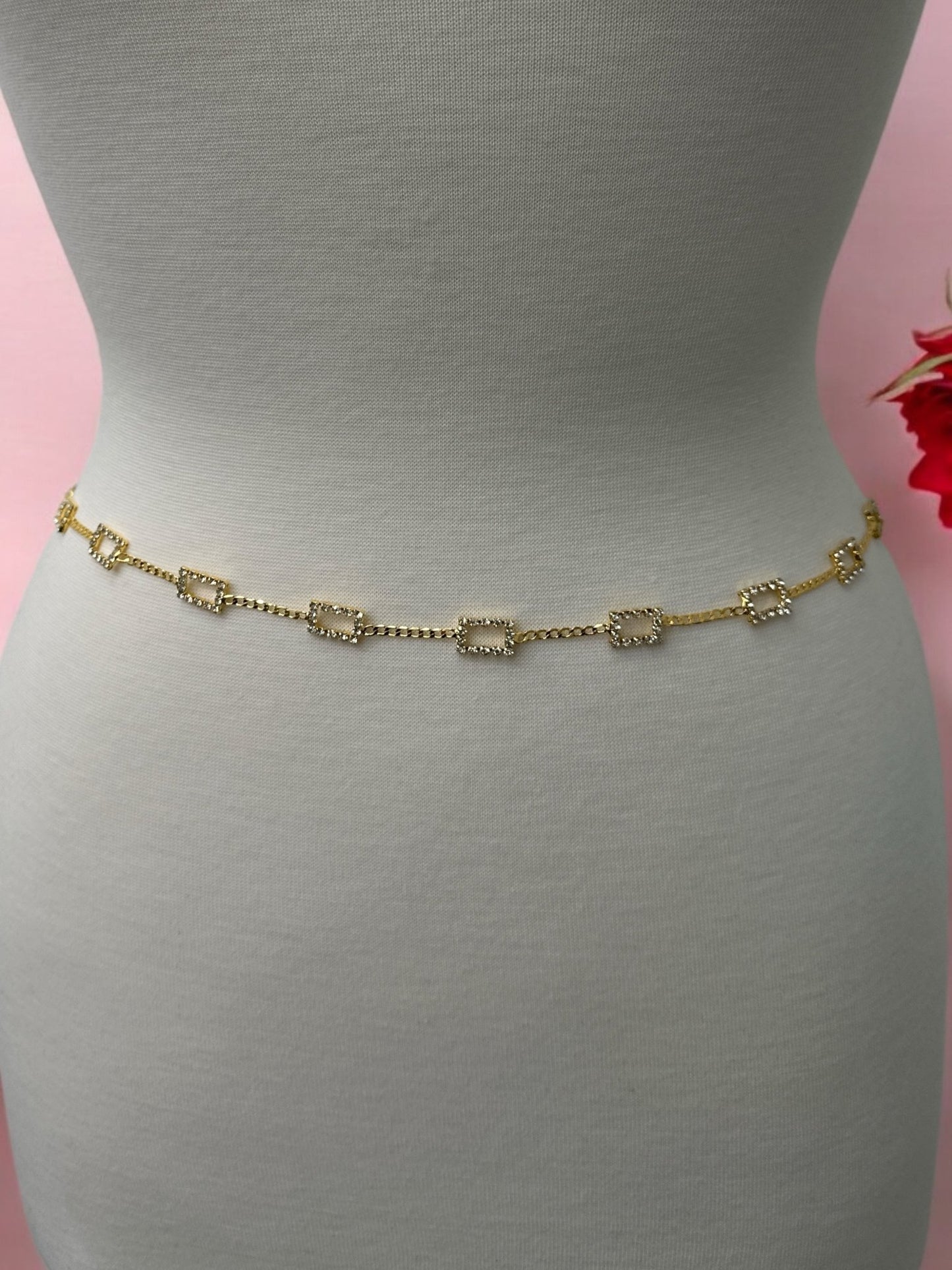 Elegant Rhinestone Waist Belly Chain – Gold & Silver - Fatisha Boutique