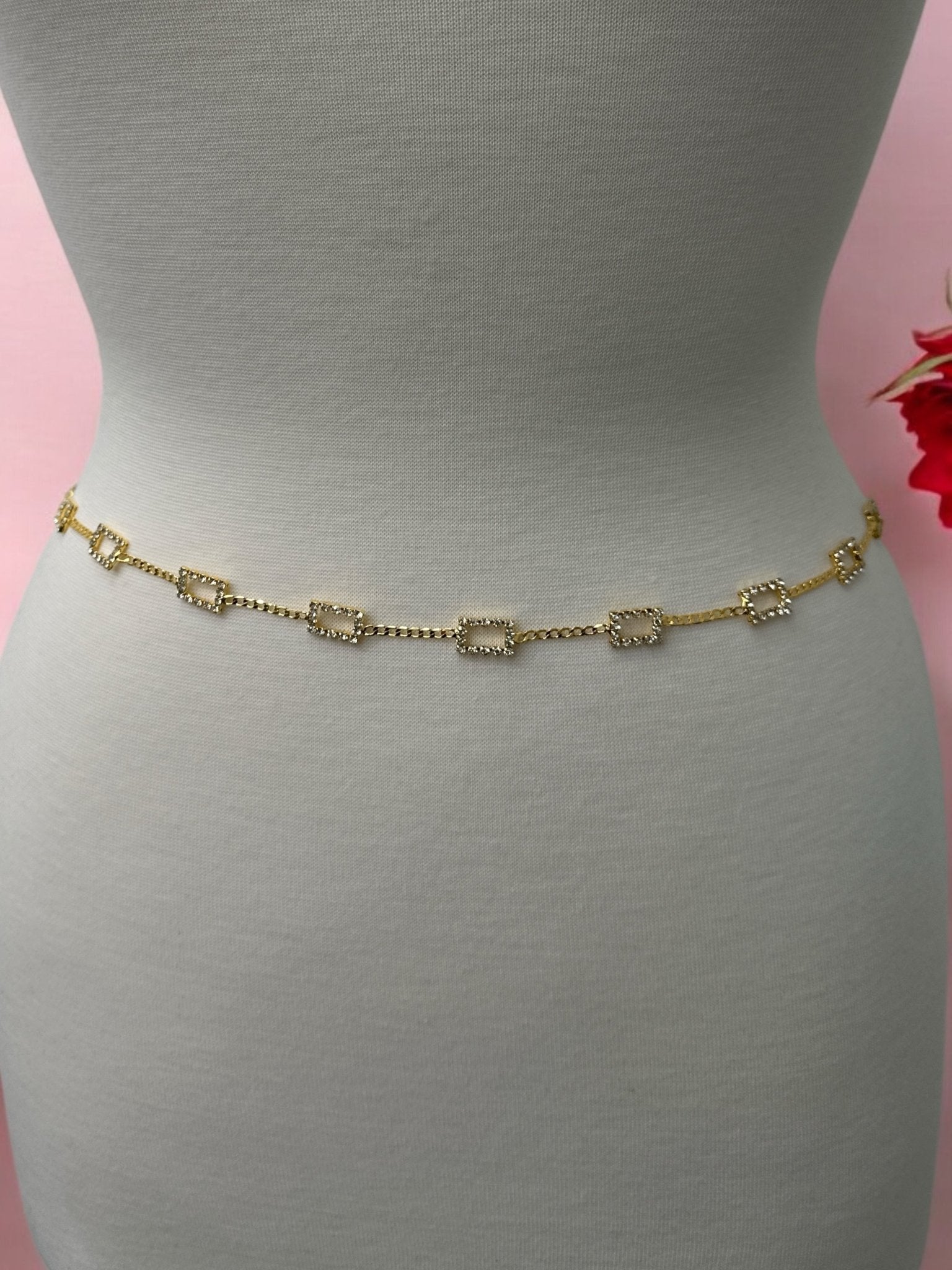 Elegant Rhinestone Waist Belly Chain – Gold & Silver - Fatisha Boutique