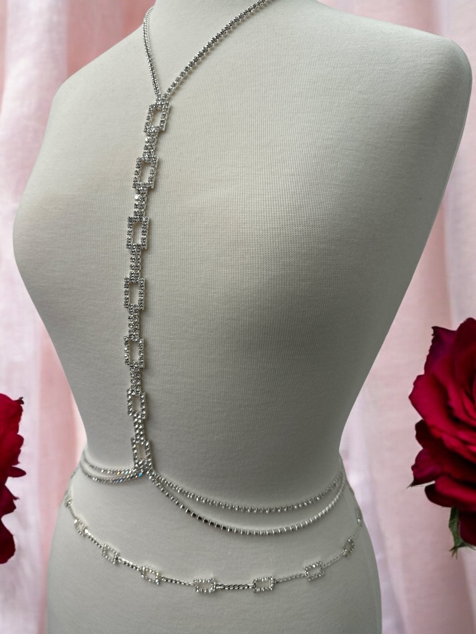 Elegant Rhinestone Waist Belly Chain – Gold & Silver - Fatisha Boutique