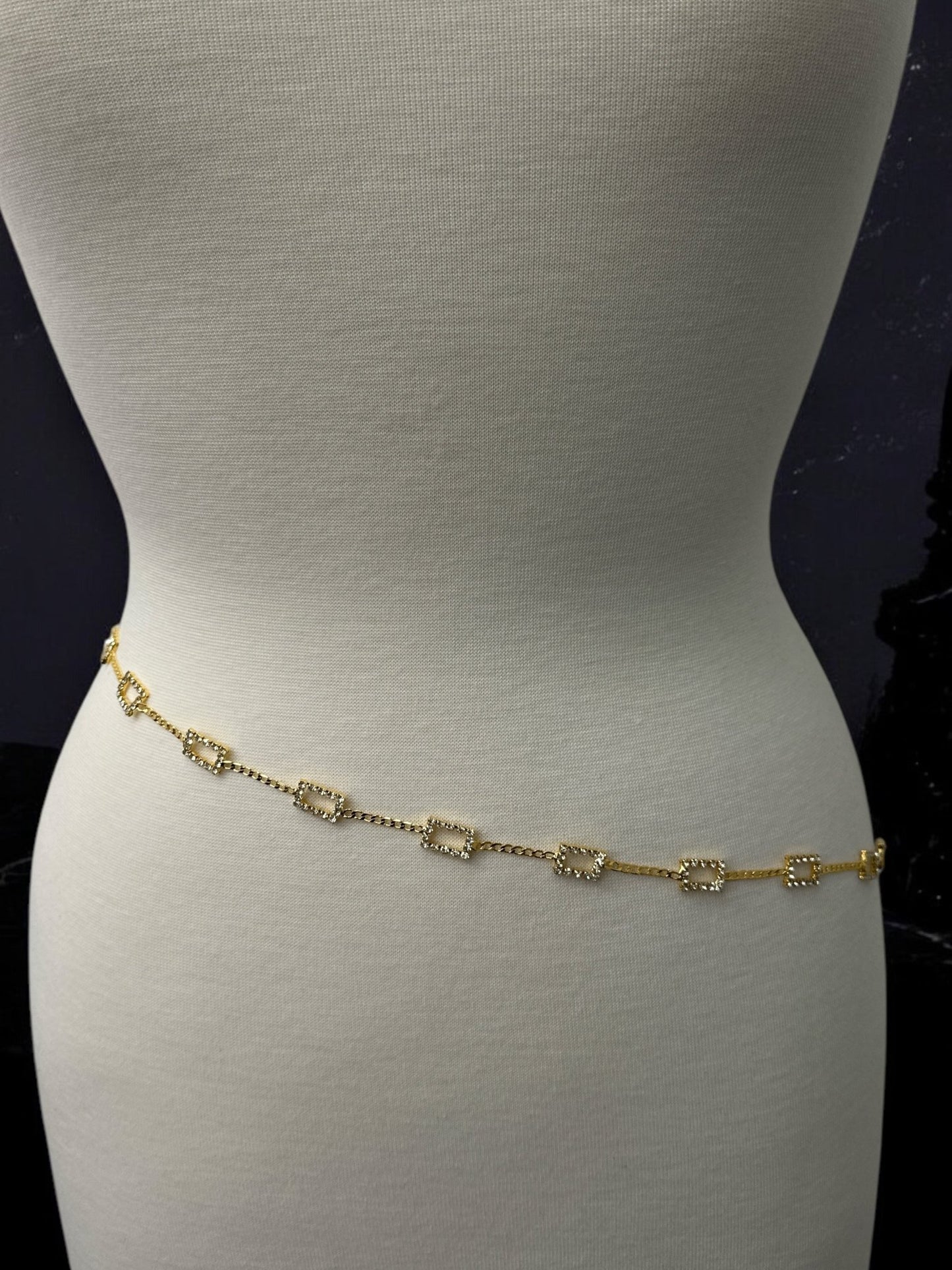 Elegant Rhinestone Waist Belly Chain – Gold & Silver - Fatisha Boutique