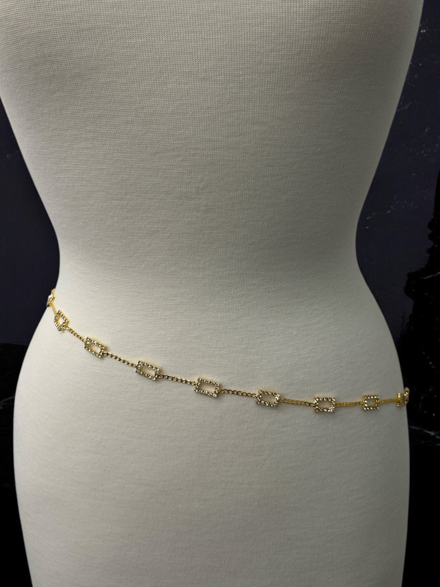 Elegant Rhinestone Waist Belly Chain – Gold & Silver - Fatisha Boutique
