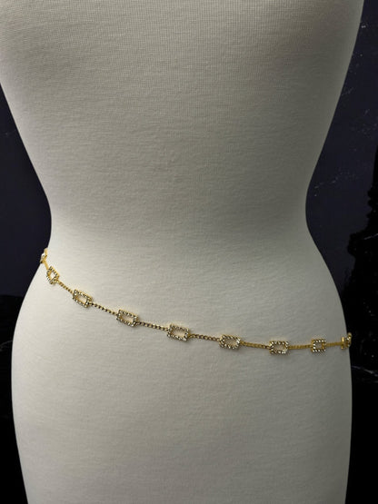 Elegant Rhinestone Waist Belly Chain – Gold & Silver - Fatisha Boutique