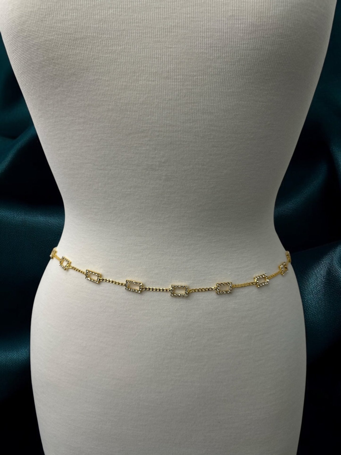 Elegant Rhinestone Waist Belly Chain – Gold & Silver - Fatisha Boutique