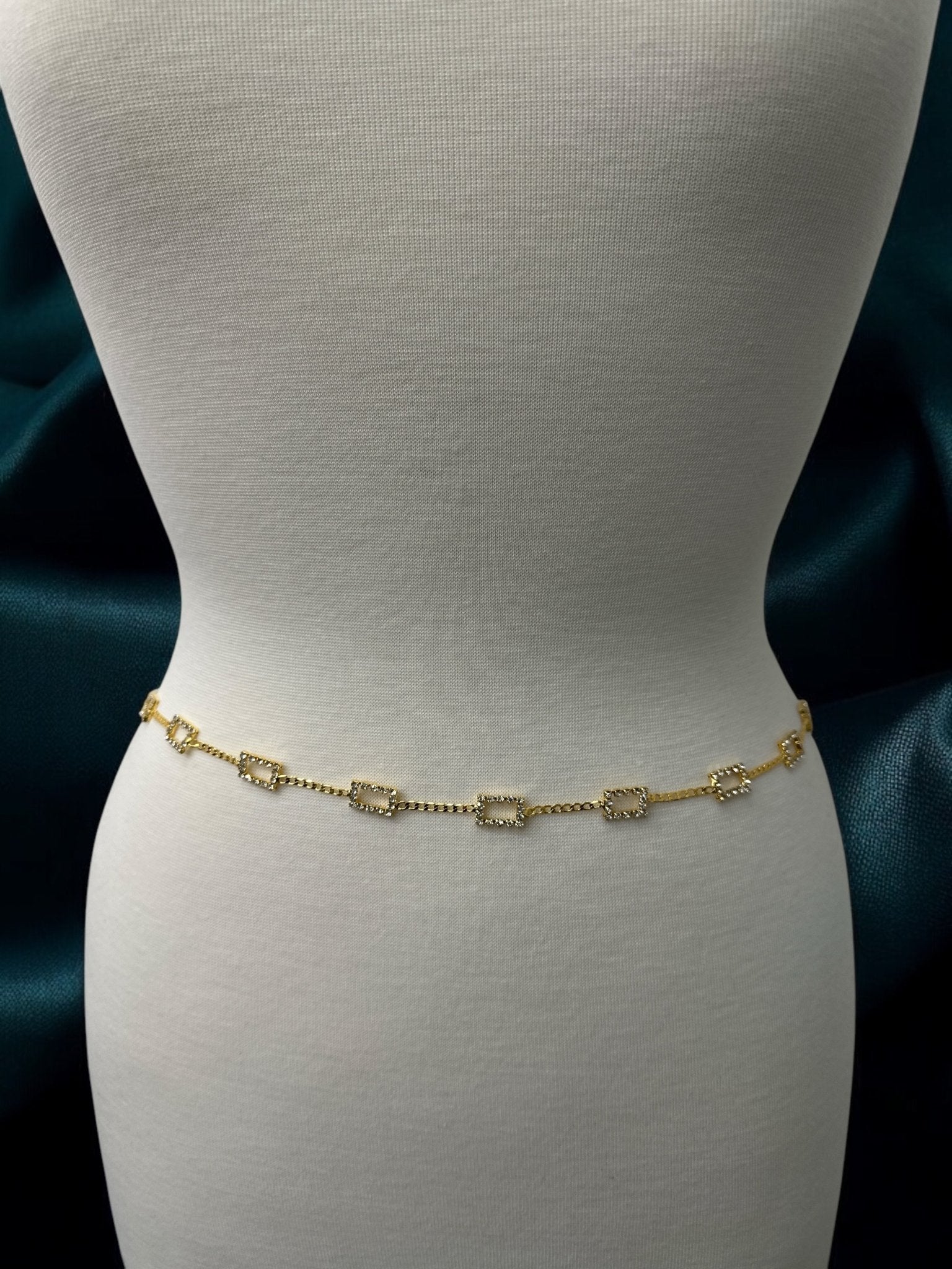 Elegant Rhinestone Waist Belly Chain – Gold & Silver - Fatisha Boutique