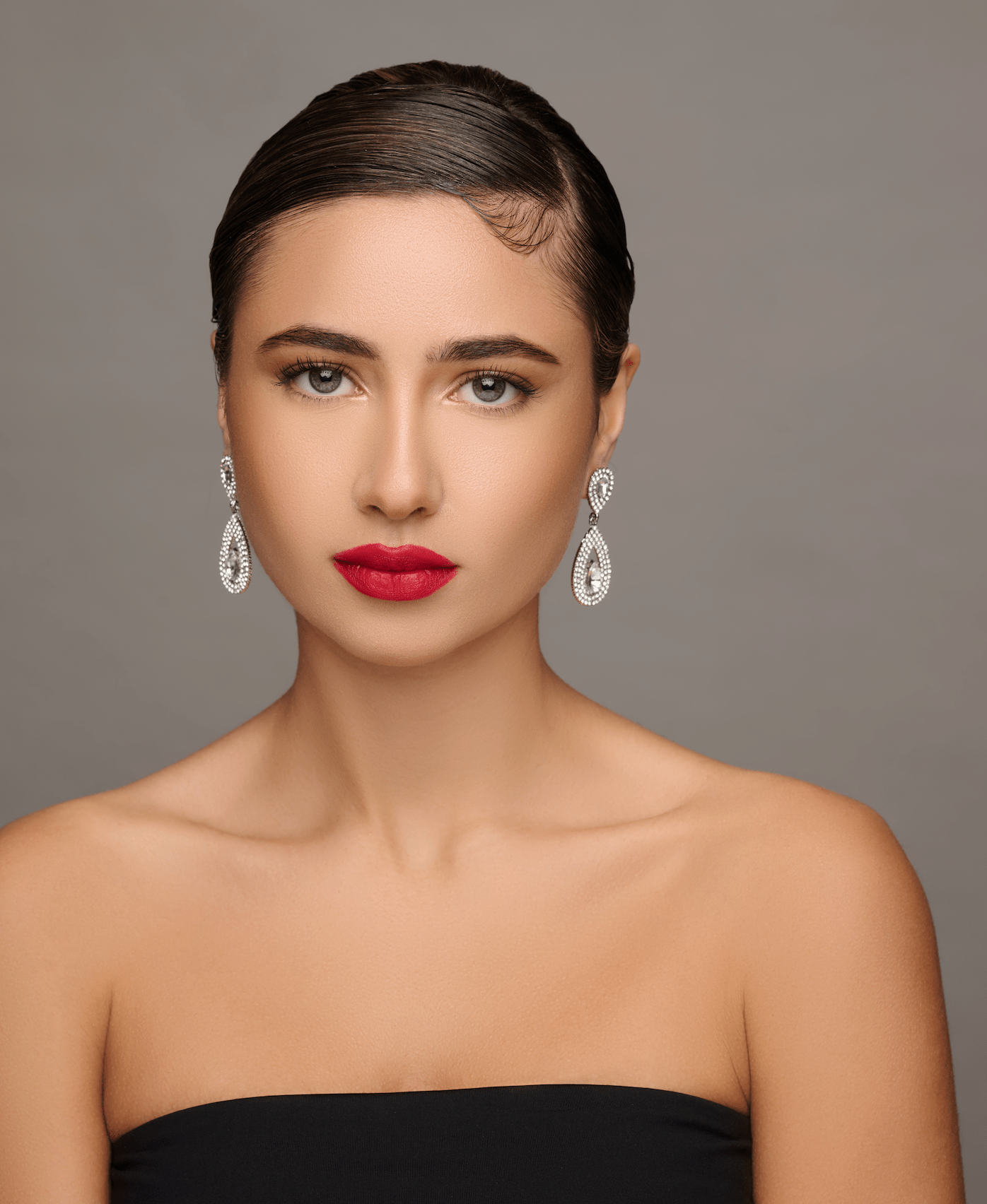 Elegant Sparkle Diamante Rhinestone Teardrop Dangle Stud Earrings - Fatisha Boutique