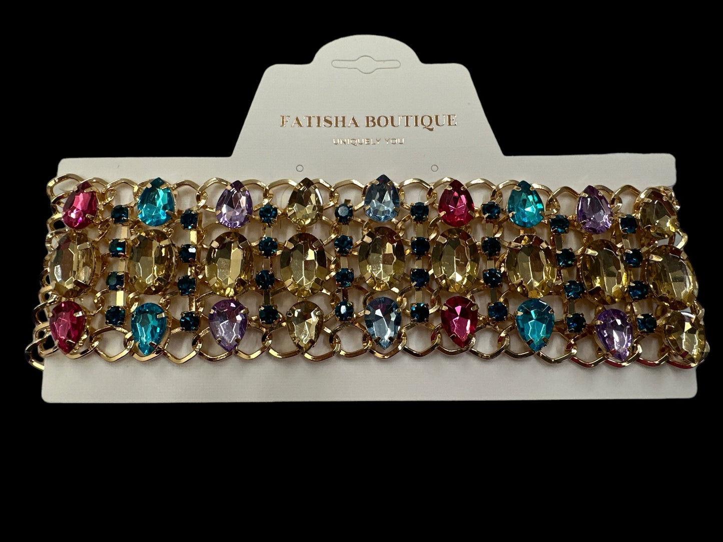 Elegant Sparkling Chunky Rhinestones Choker Necklaces - Fatisha Boutique