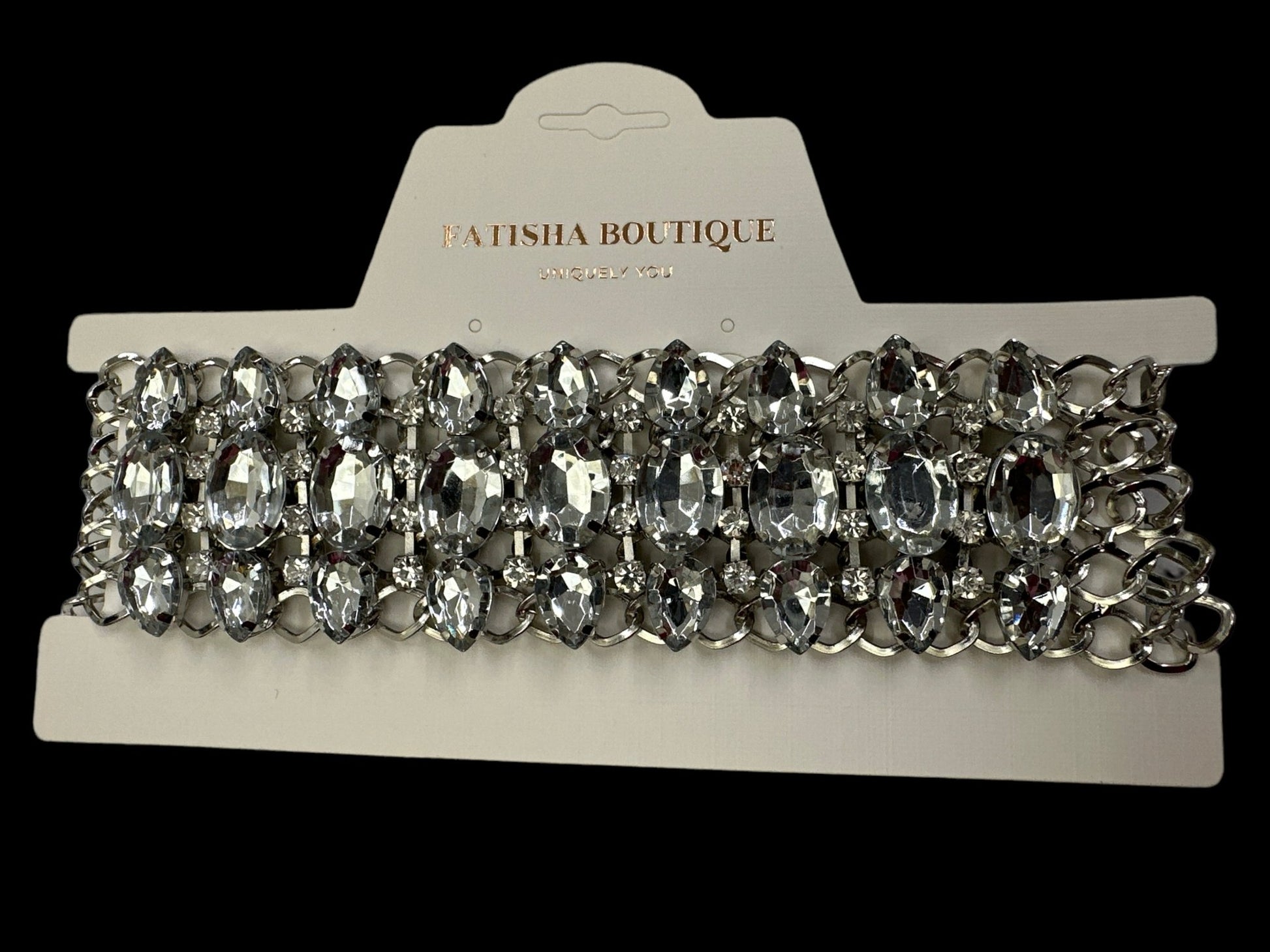 Elegant Sparkling Chunky Rhinestones Choker Necklaces - Fatisha Boutique