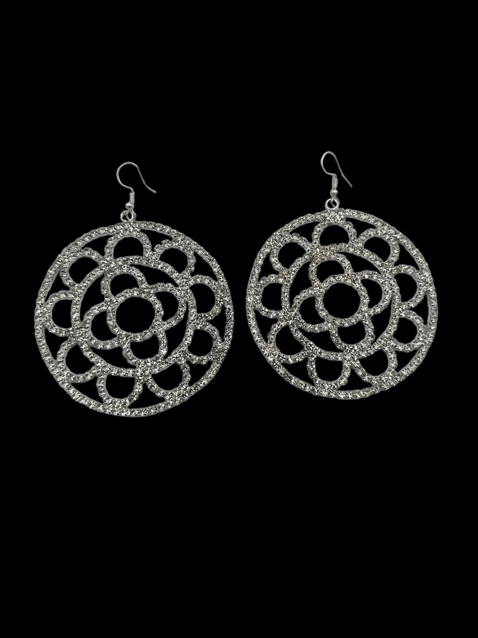 Elegant Sparkling Rhinestone Statement Dangle Earrings - Fatisha Boutique