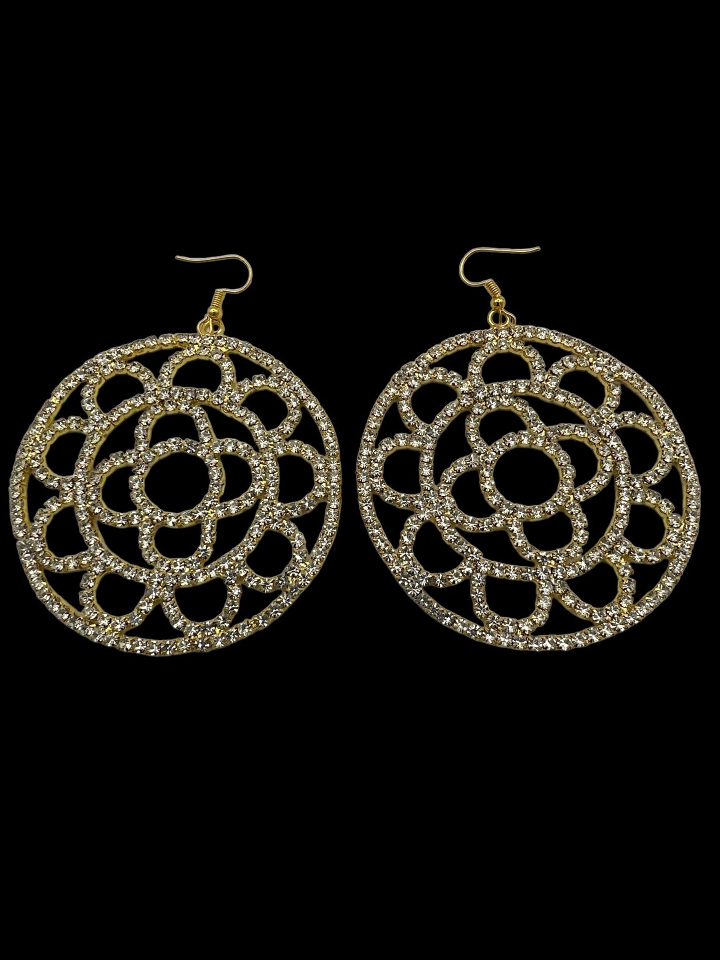 Elegant Sparkling Rhinestone Statement Dangle Earrings - Fatisha Boutique