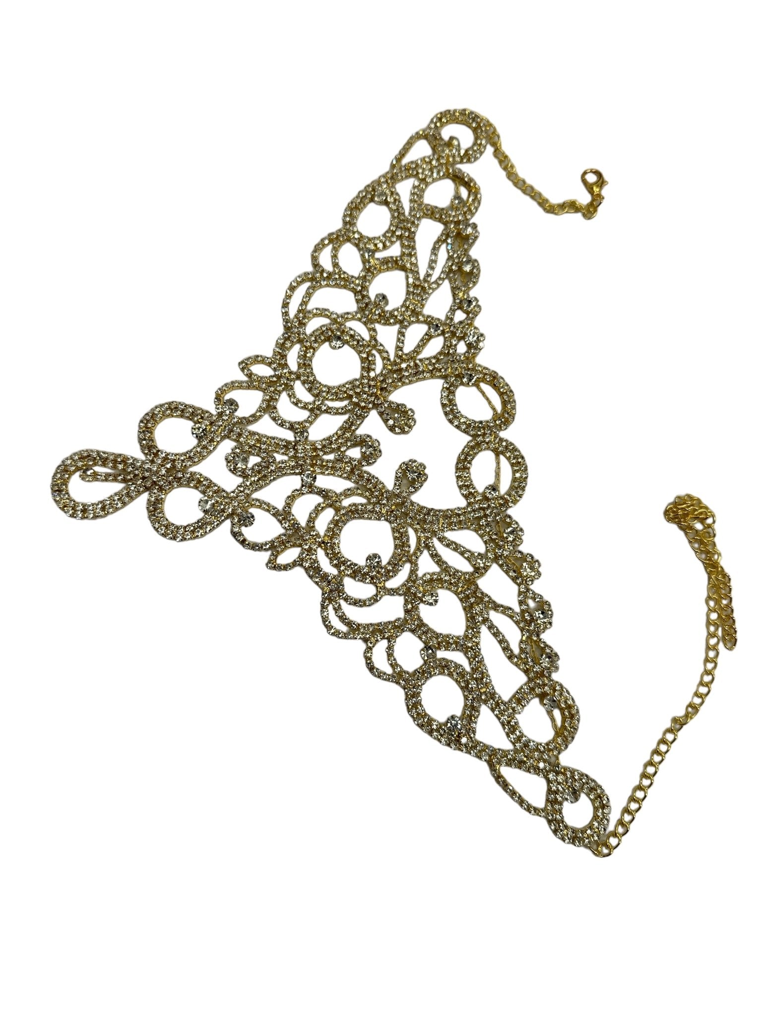 Elegant Sparkling Rhinestones Statement Choker Necklaces - Fatisha Boutique