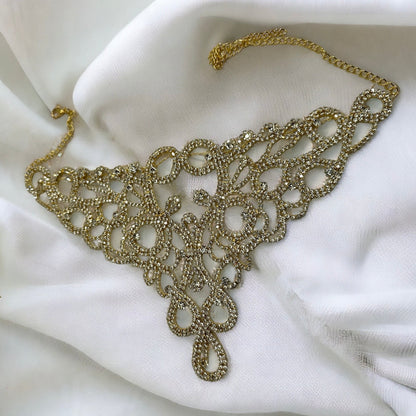 Elegant Sparkling Rhinestones Statement Choker Necklaces - Fatisha Boutique