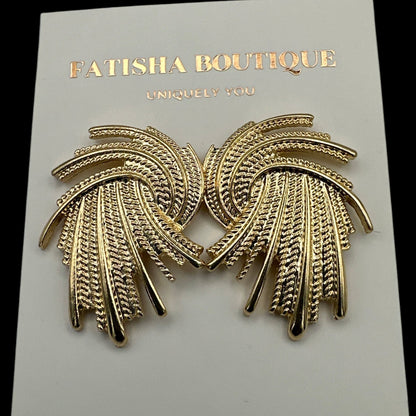 Elegant Twisted Gold Plated Stud Earrings | 2cm & 3cm Options - Fatisha Boutique