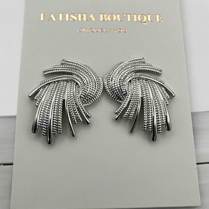 Elegant Twisted Gold Plated Stud Earrings | 2cm & 3cm Options - Fatisha Boutique