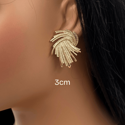 Elegant Twisted Gold Plated Stud Earrings | 2cm & 3cm Options - Fatisha Boutique