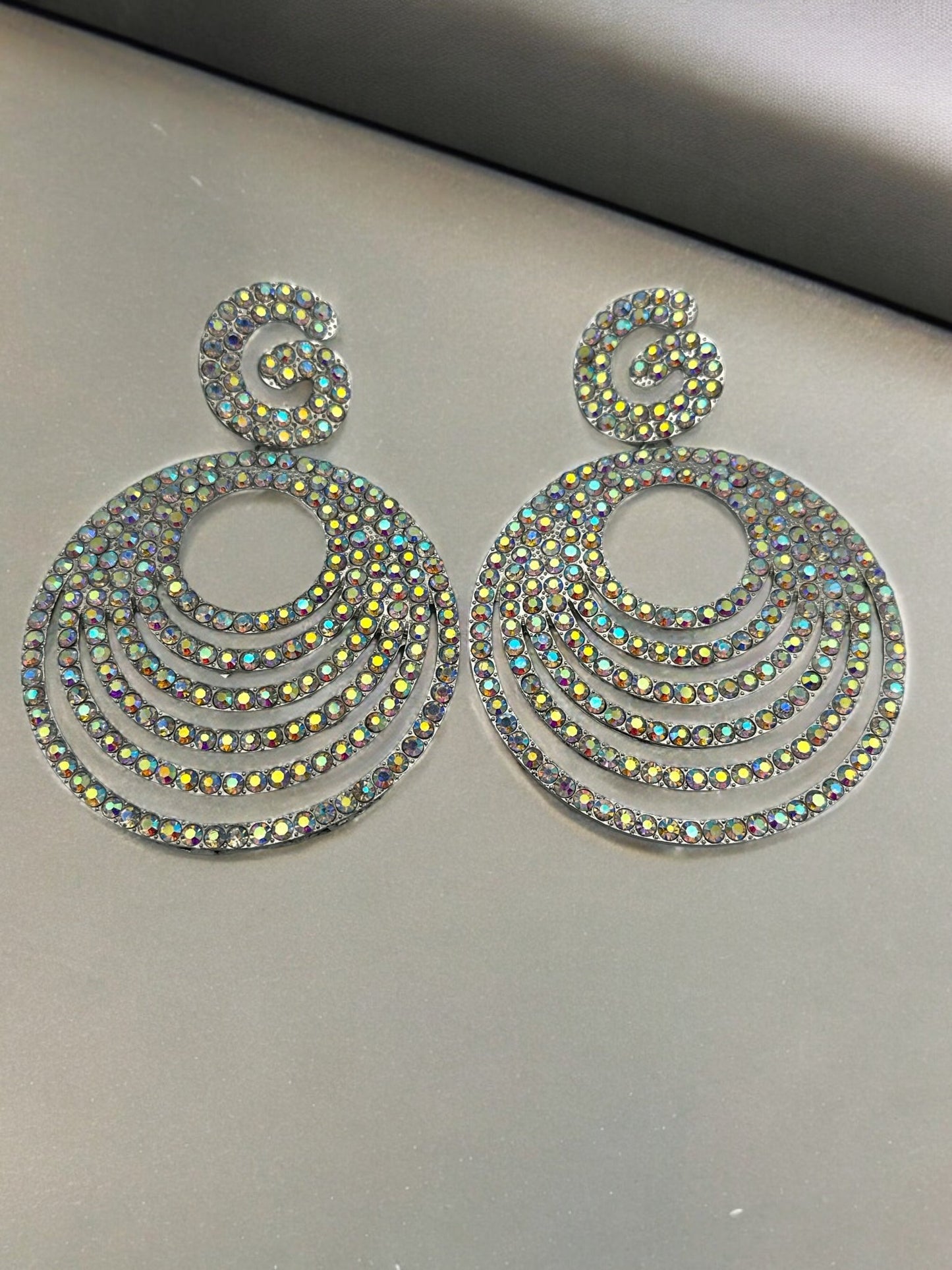 Extra Large Luxury Glamorous Crystal Rhinestones Statement Stud Earrings - Fatisha Boutique