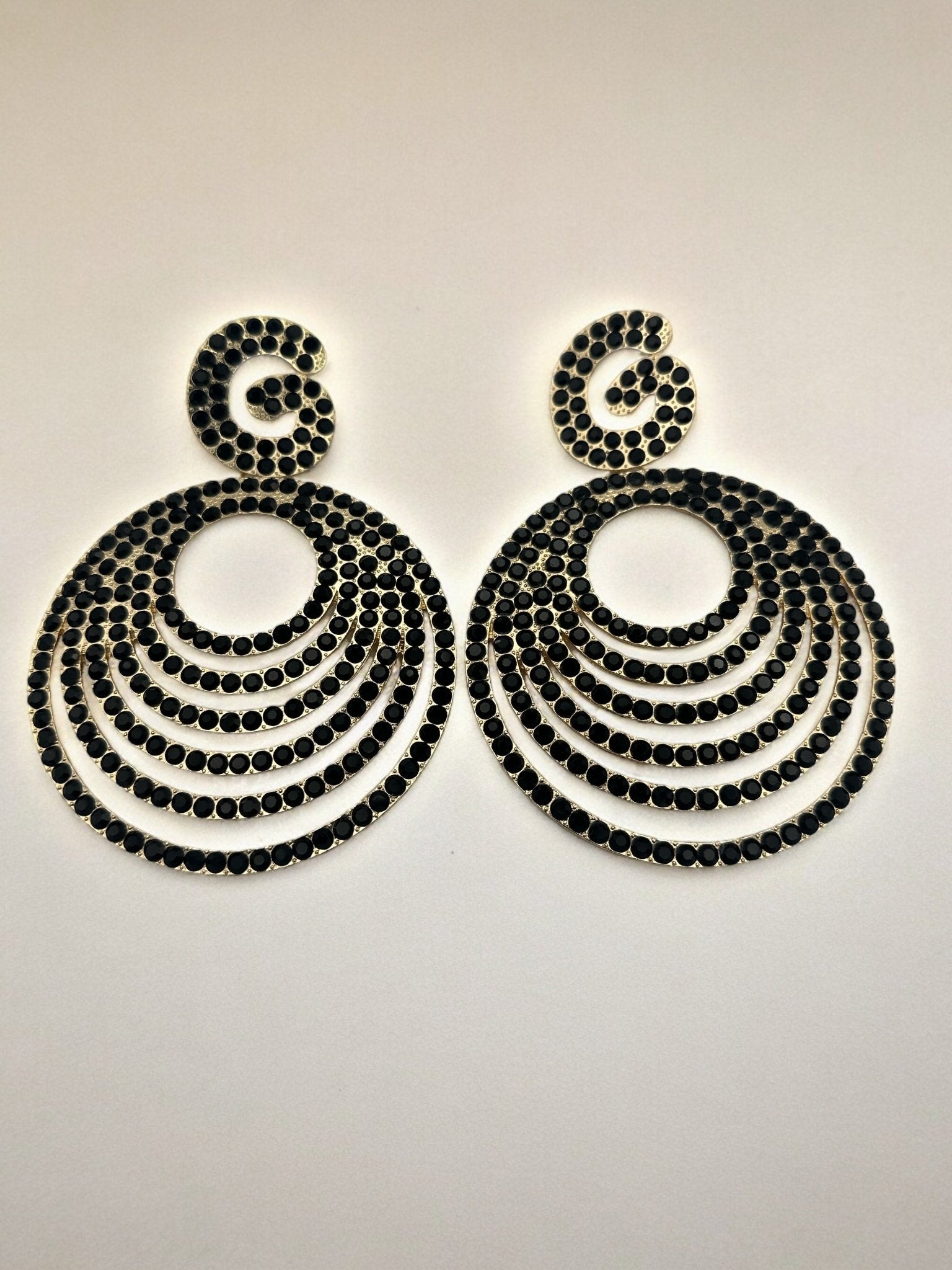Extra Large Luxury Glamorous Crystal Rhinestones Statement Stud Earrings - Fatisha Boutique