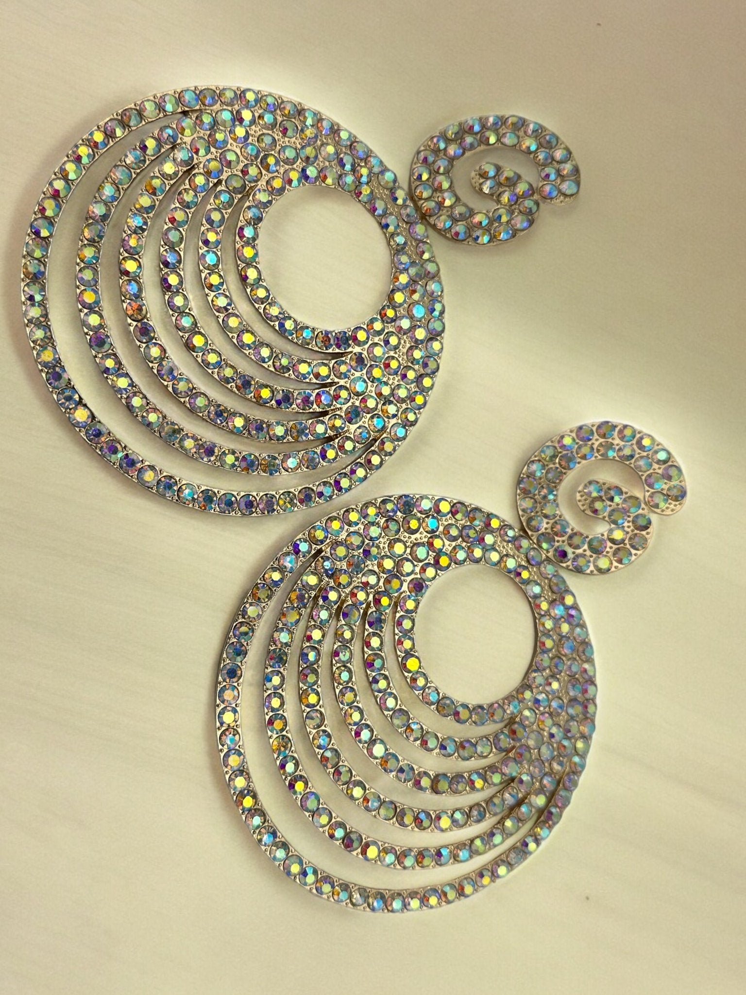 Extra Large Luxury Glamorous Crystal Rhinestones Statement Stud Earrings - Fatisha Boutique