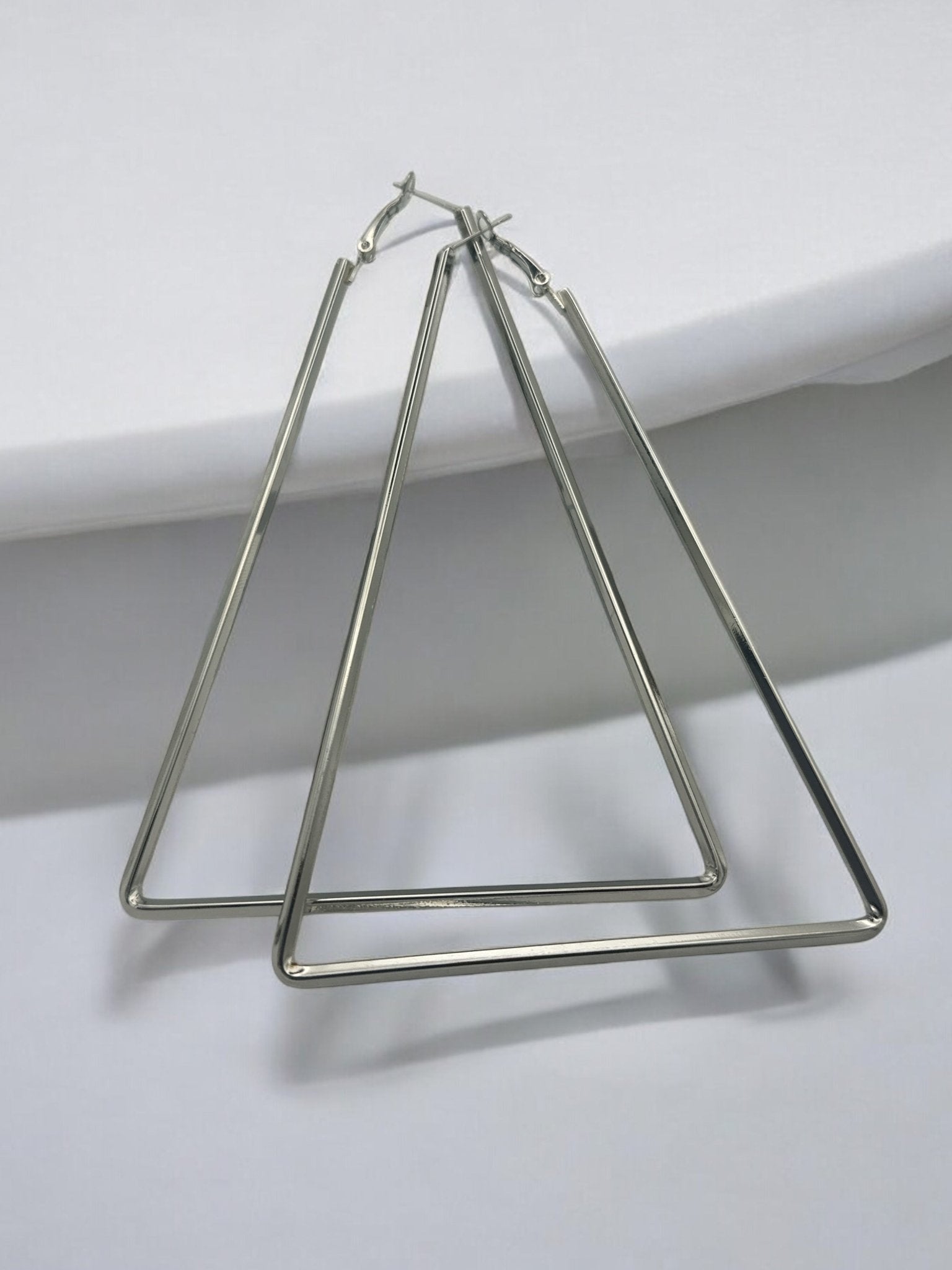 Extra Large Oversized Triangle Statement Hoop Earrings - Fatisha Boutique
