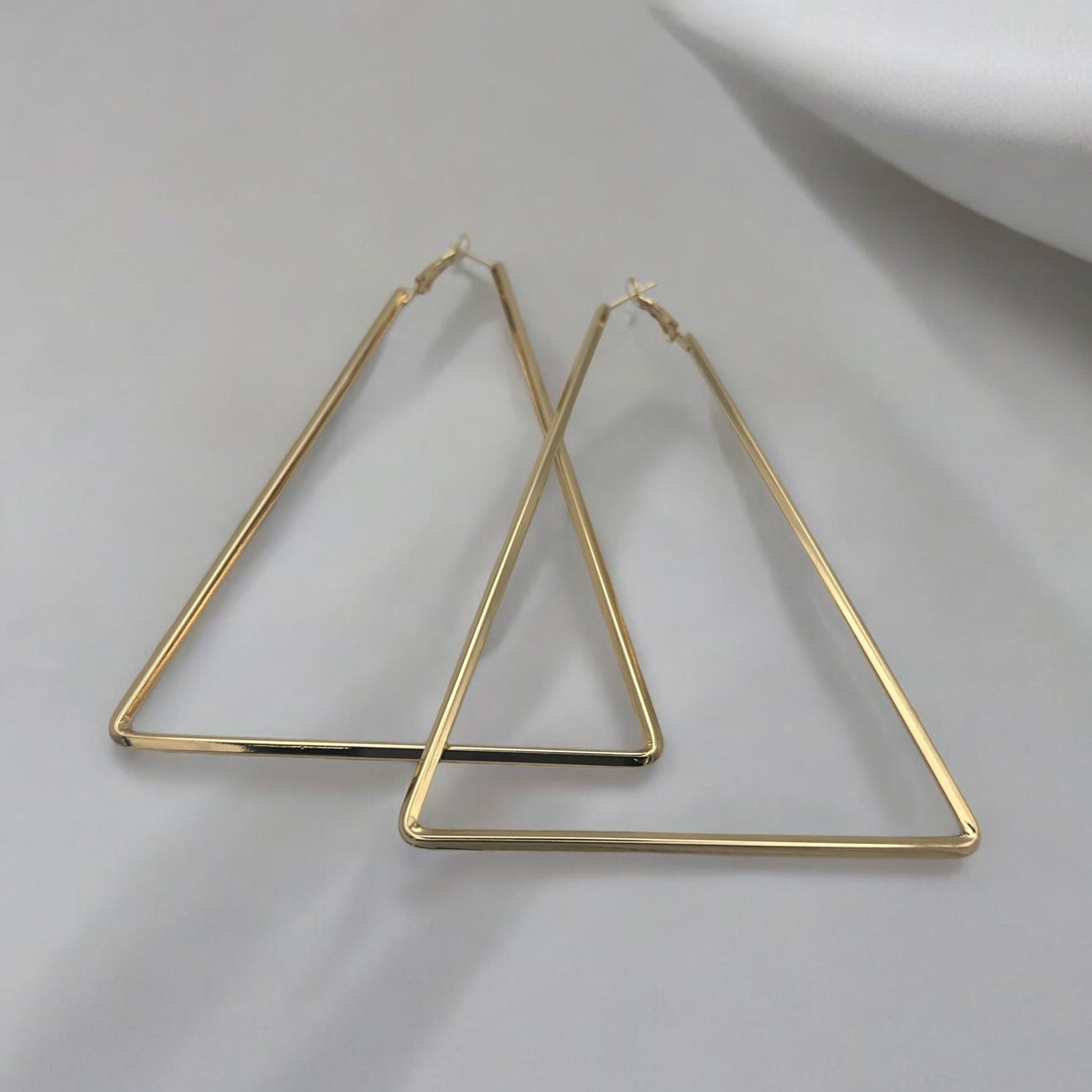 Extra Large Oversized Triangle Statement Hoop Earrings - Fatisha Boutique