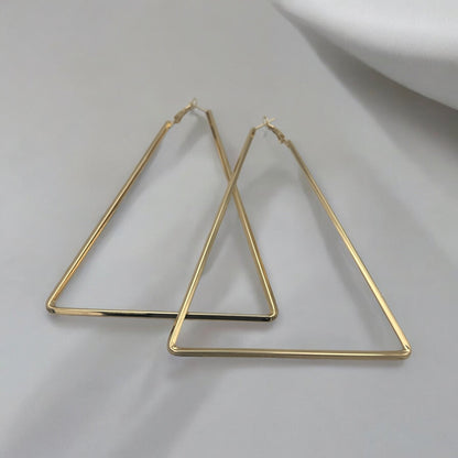 Extra Large Oversized Triangle Statement Hoop Earrings - Fatisha Boutique