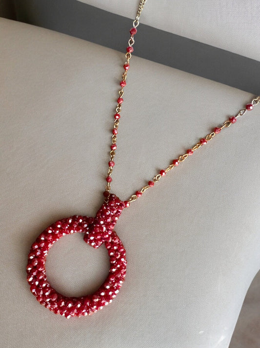 Extra Long Bohemian Pink Beaded Glass Beads Pendant Necklace - Fatisha Boutique