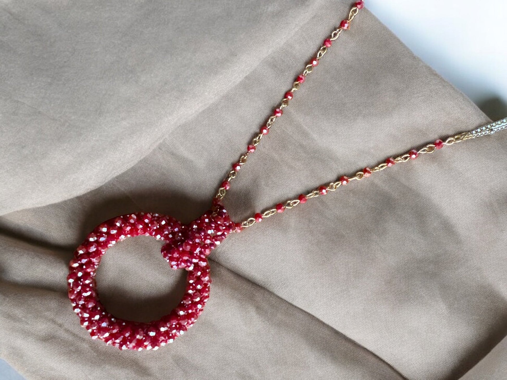 Extra Long Bohemian Pink Beaded Glass Beads Pendant Necklace - Fatisha Boutique