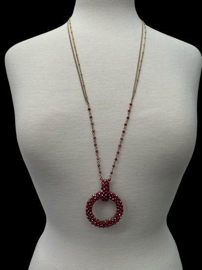 Extra Long Bohemian Pink Beaded Glass Beads Pendant Necklace - Fatisha Boutique
