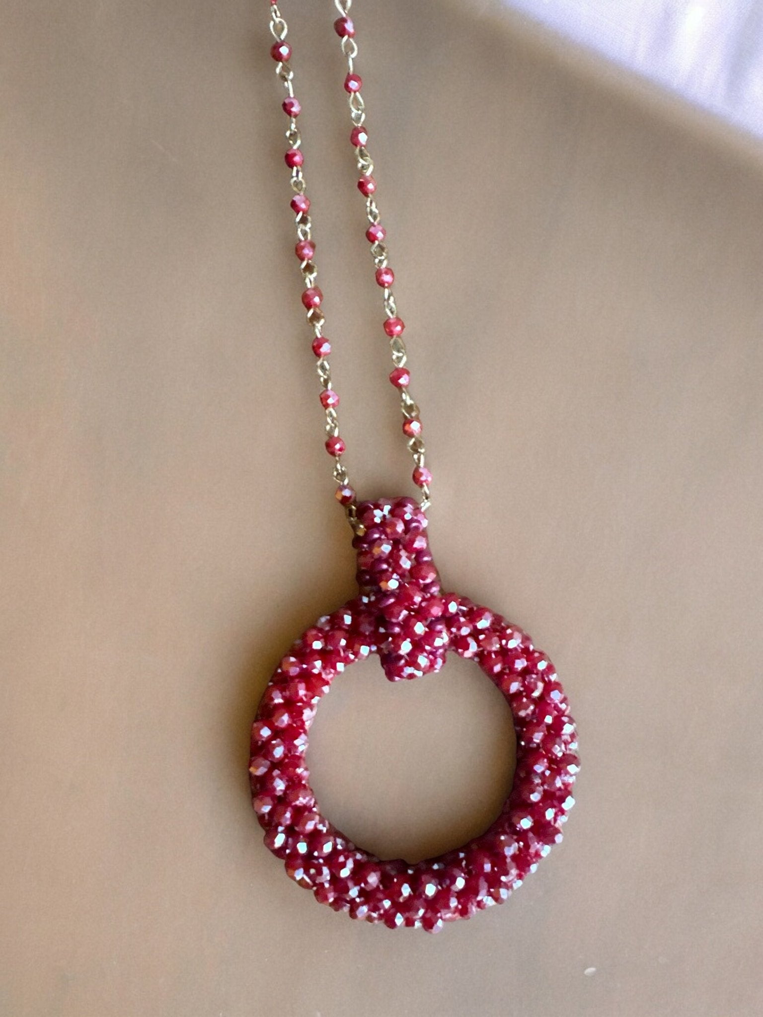 Extra Long Bohemian Pink Beaded Glass Beads Pendant Necklace - Fatisha Boutique