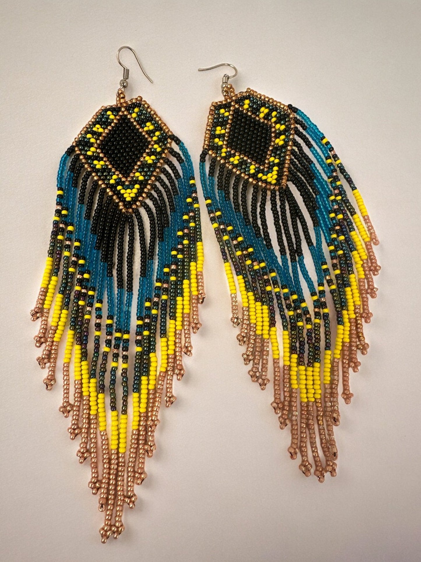 Extra Long Elegant Authentic African Ethnic Statement Dangle Tassel Earrings - Fatisha Boutique