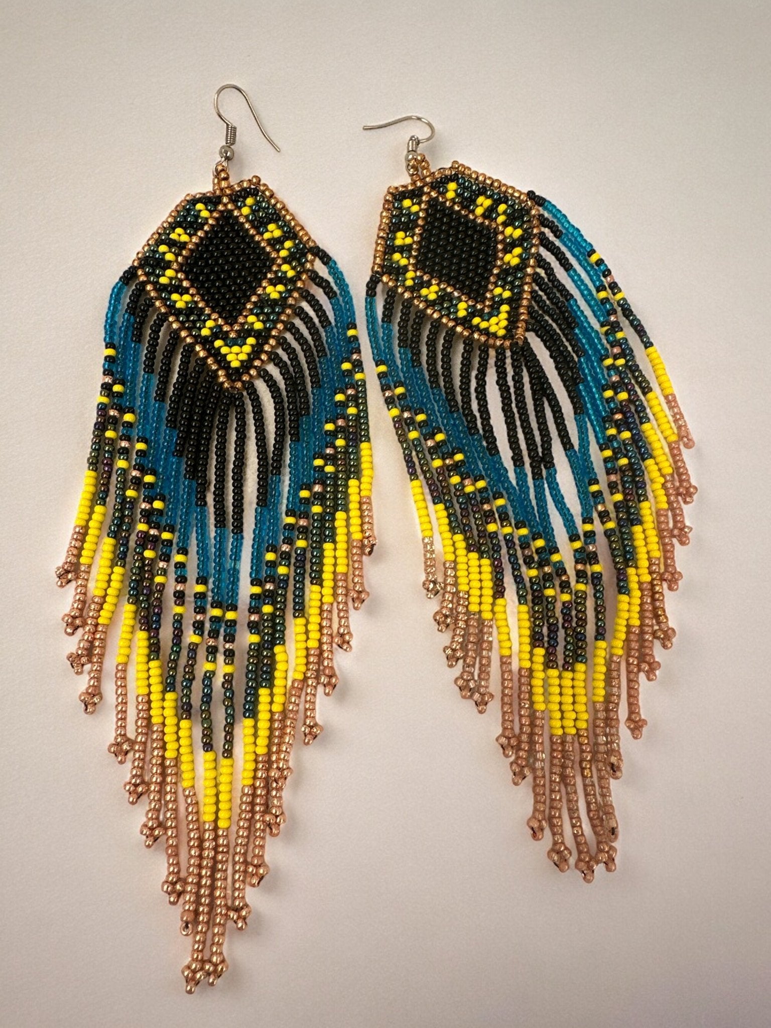Extra Long Elegant Authentic African Ethnic Statement Dangle Tassel Earrings - Fatisha Boutique