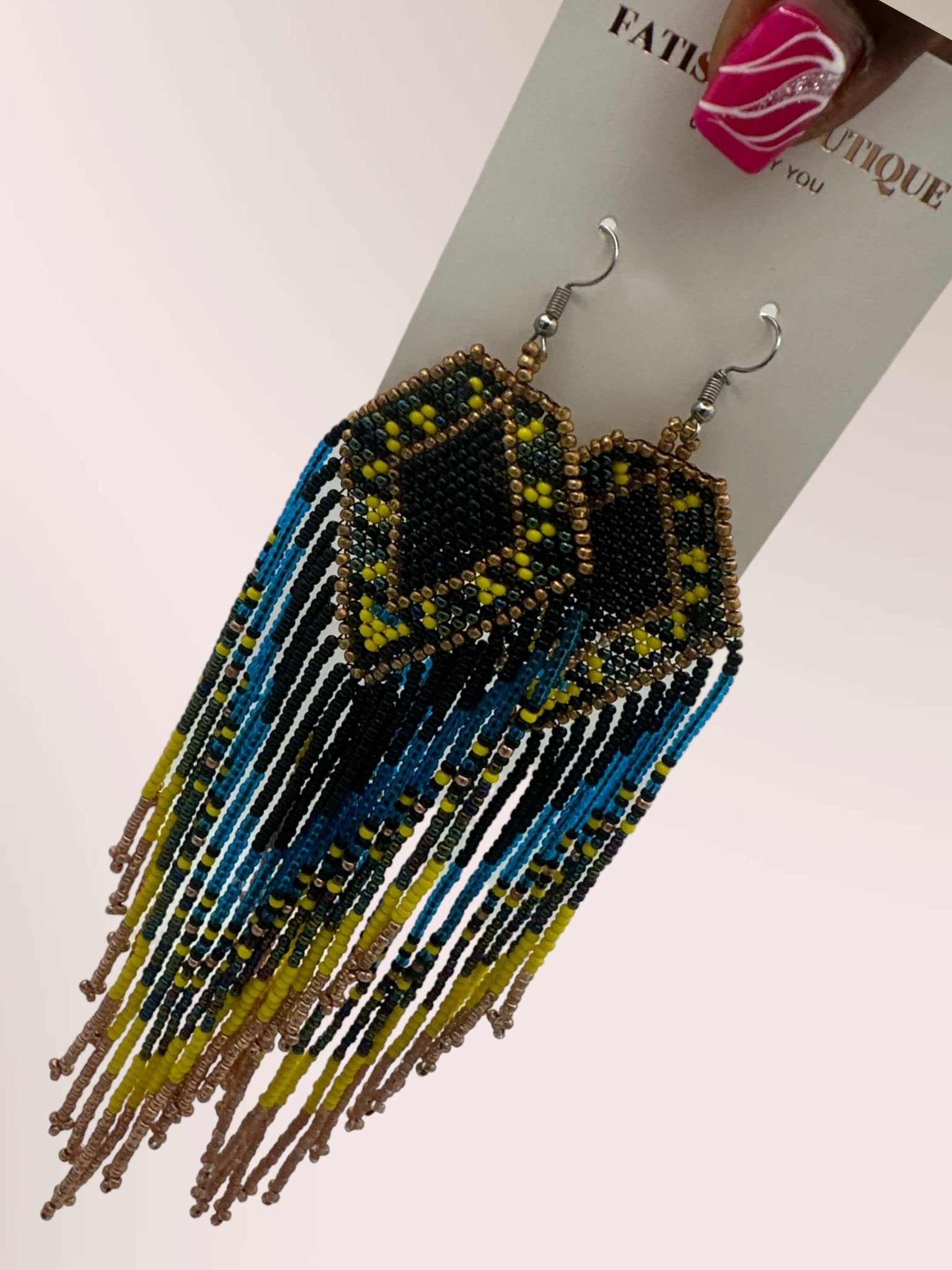Extra Long Elegant Authentic African Ethnic Statement Dangle Tassel Earrings - Fatisha Boutique