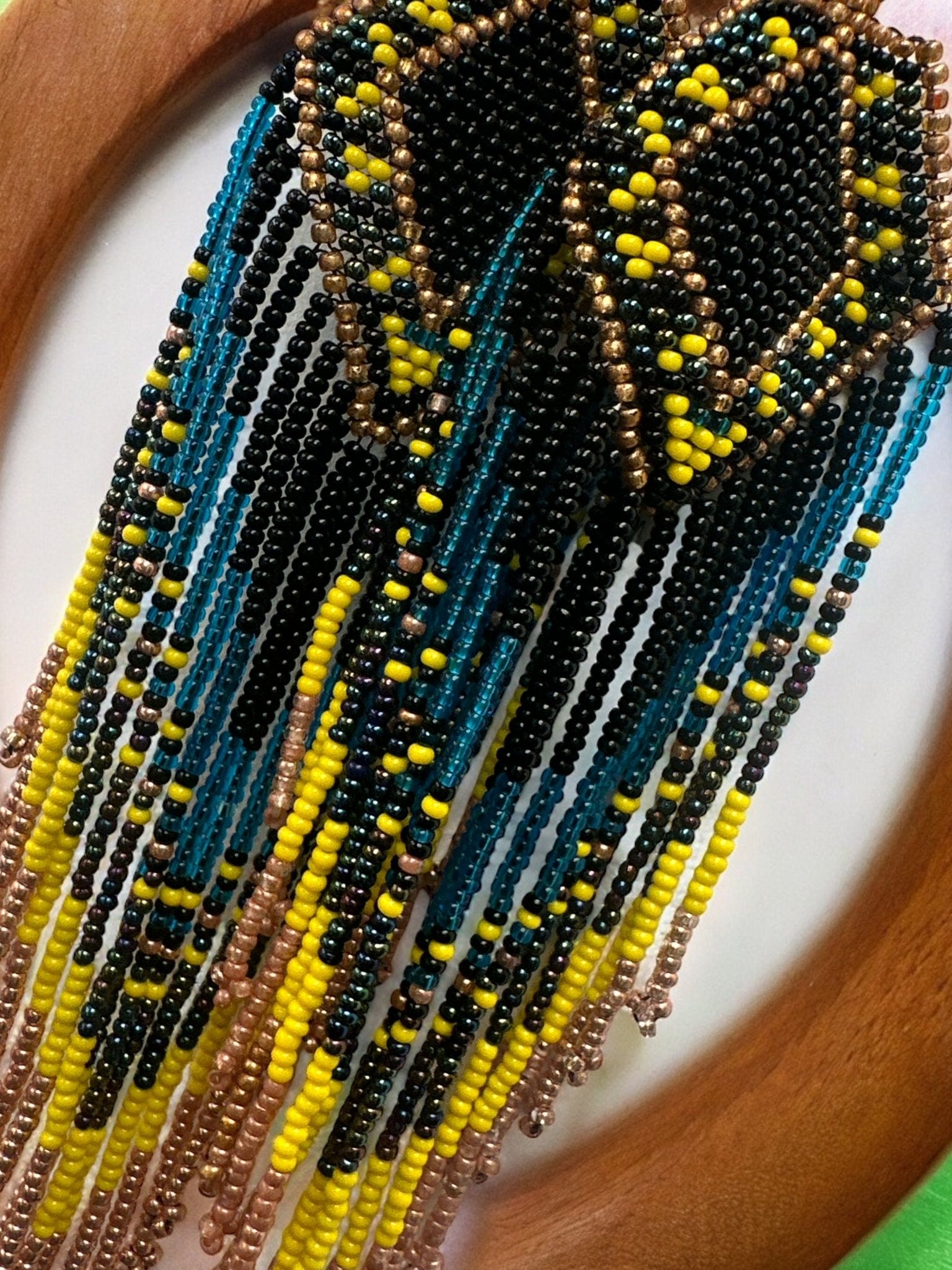 Extra Long Elegant Authentic African Ethnic Statement Dangle Tassel Earrings - Fatisha Boutique