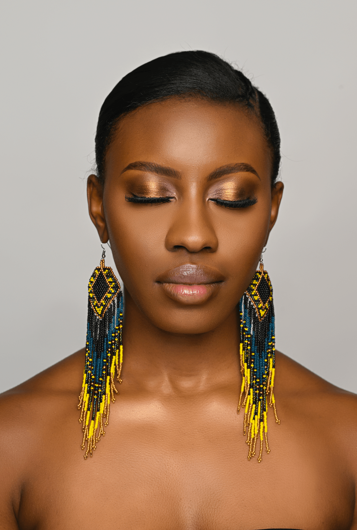 Extra Long Elegant Authentic African Ethnic Statement Dangle Tassel Earrings - Fatisha Boutique