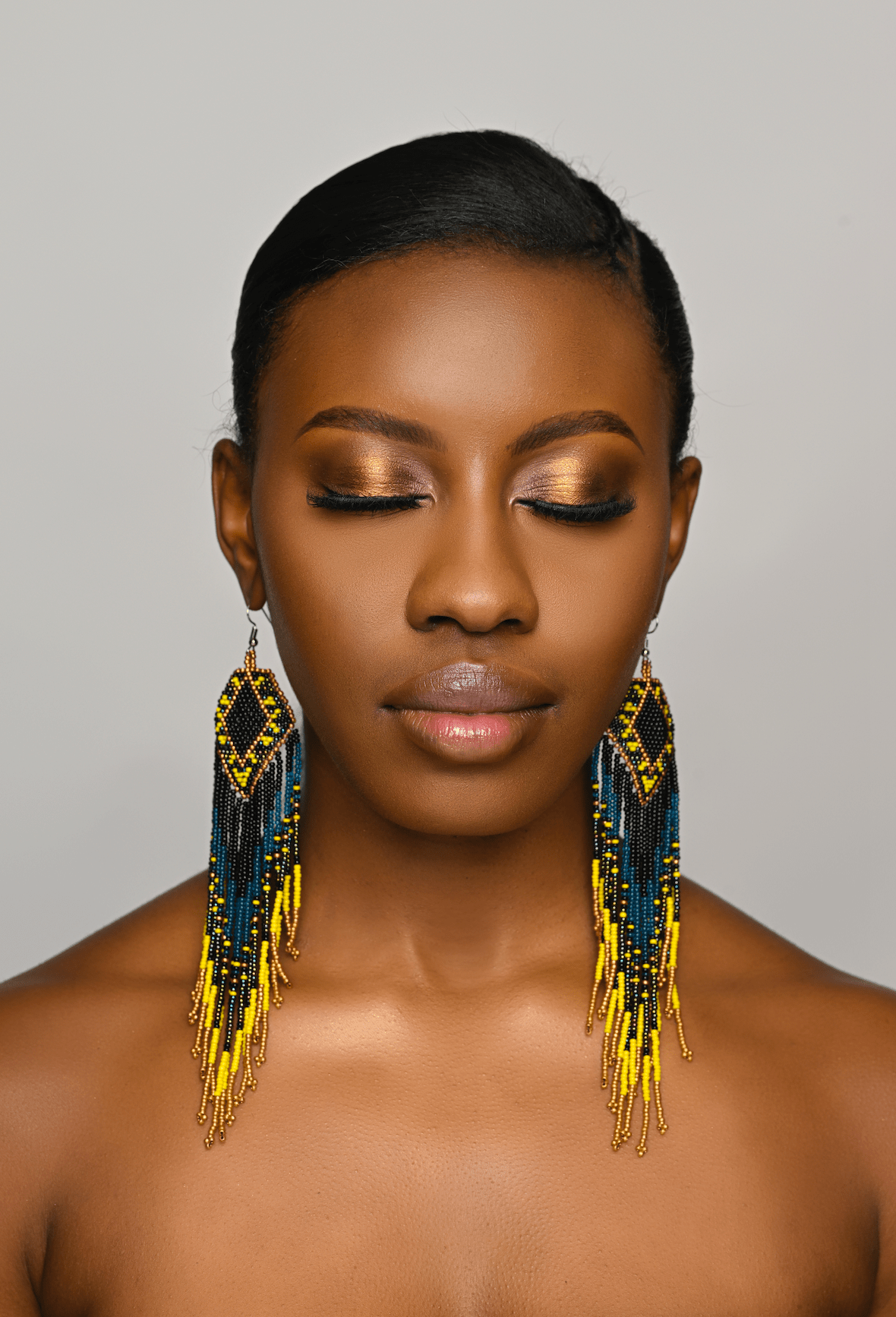 Extra Long Elegant Authentic African Ethnic Statement Dangle Tassel Earrings - Fatisha Boutique