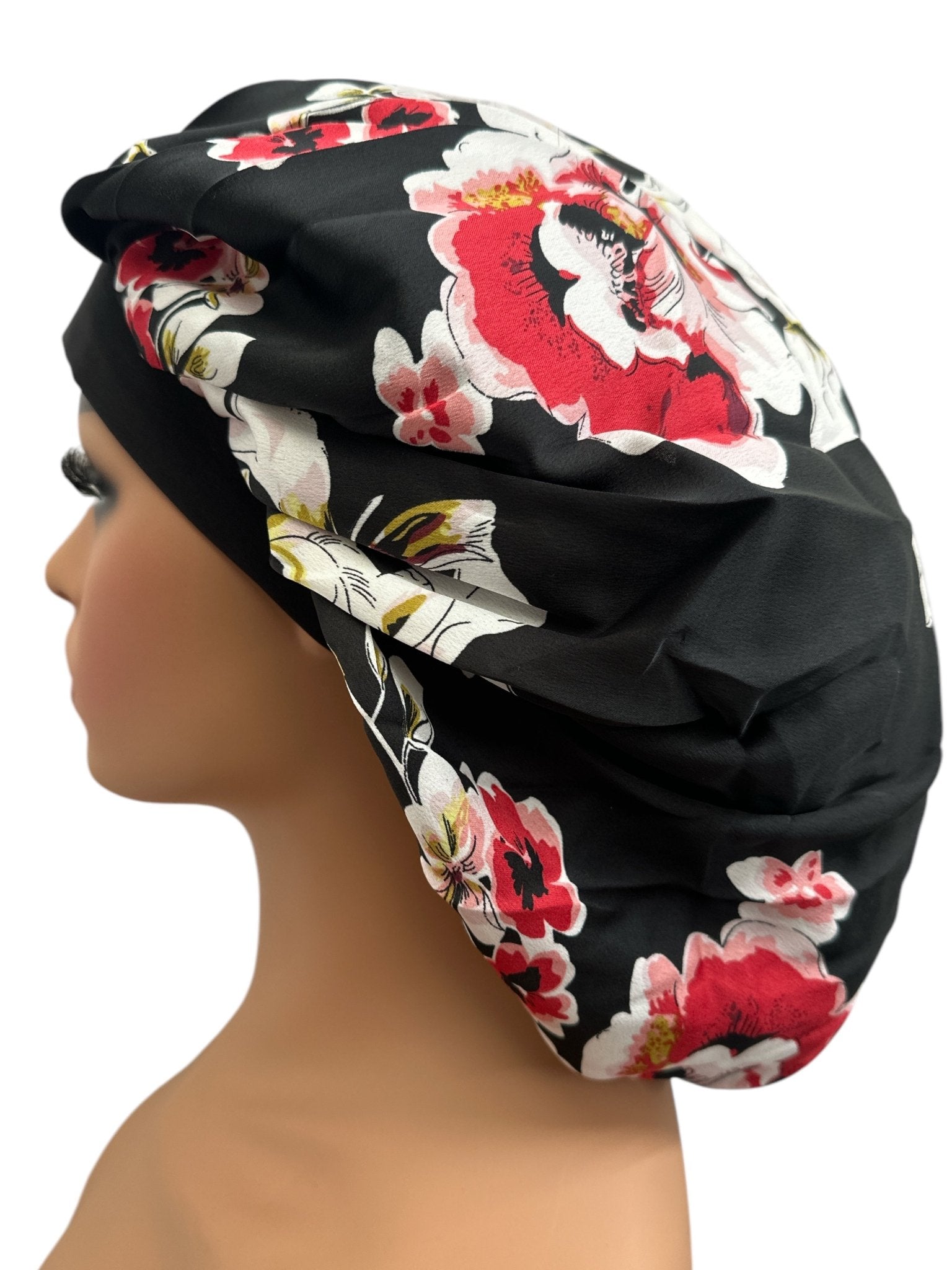 Floral Printed Satin Silk Bonnet Cap – Stylish & Breathable Hair Protection for All Hair Types - Fatisha Boutique