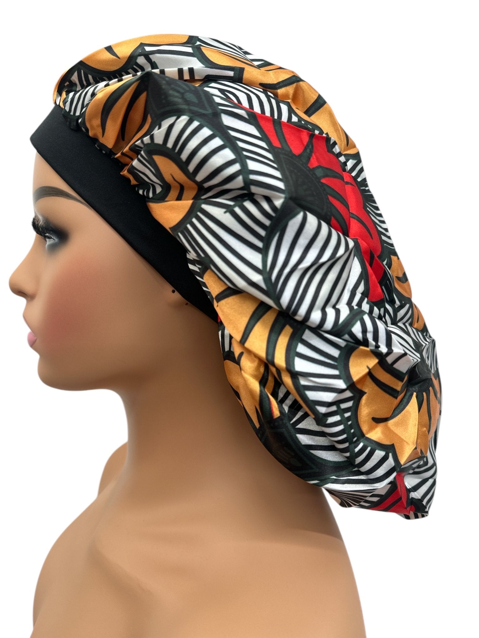 Floral Printed Satin Silk Bonnet Cap – Stylish & Breathable Hair Protection for All Hair Types - Fatisha Boutique
