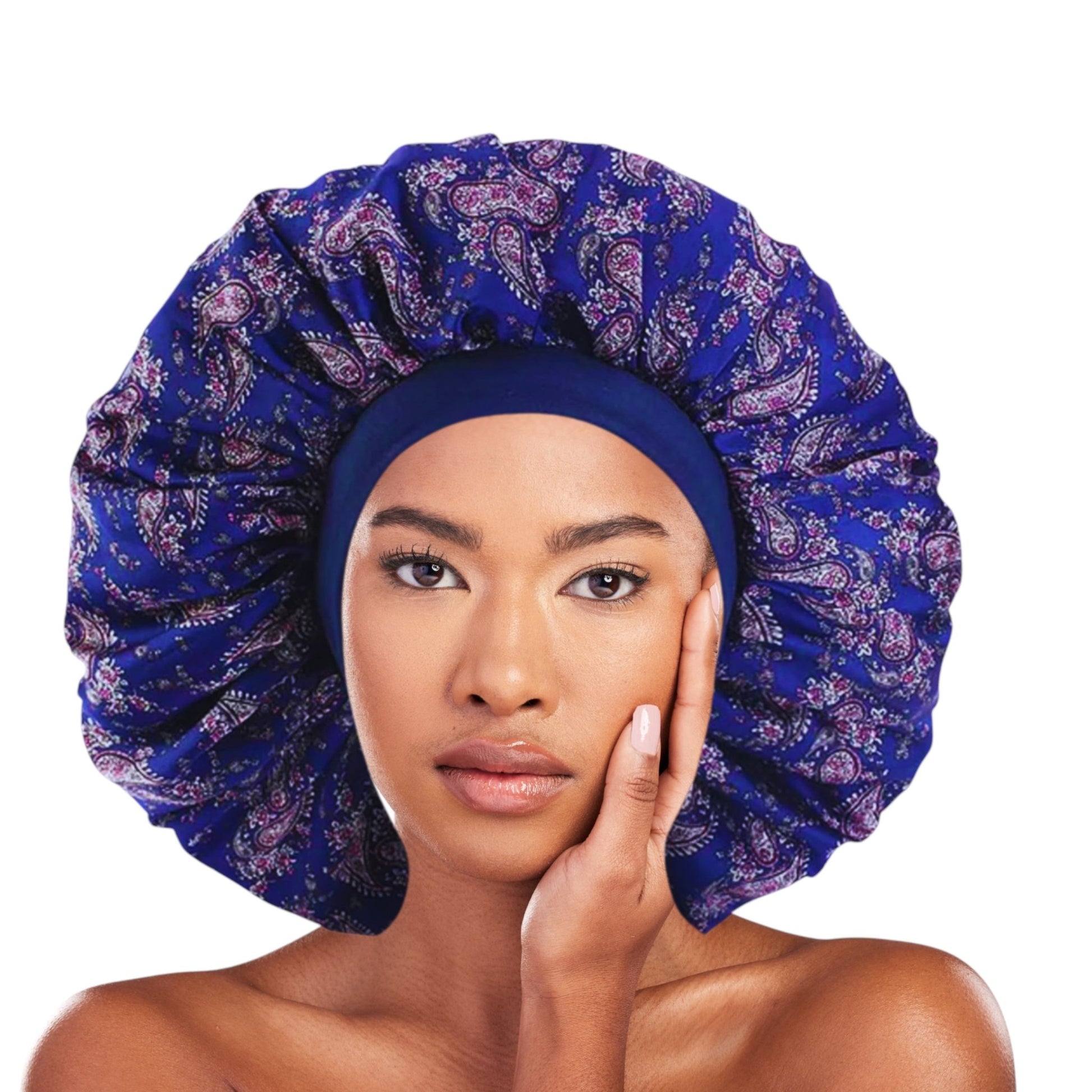 Floral Printed Satin Silk Bonnet Cap – Stylish & Breathable Hair Protection for All Hair Types - Fatisha Boutique