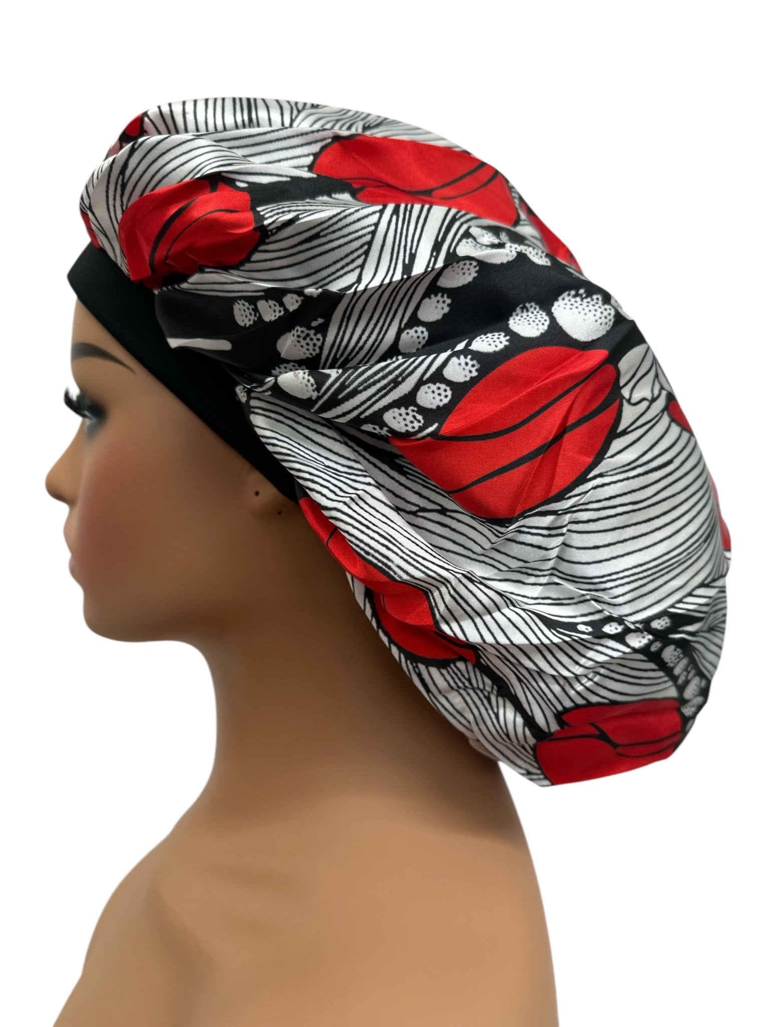 Floral Printed Satin Silk Bonnet Cap – Stylish & Breathable Hair Protection for All Hair Types - Fatisha Boutique