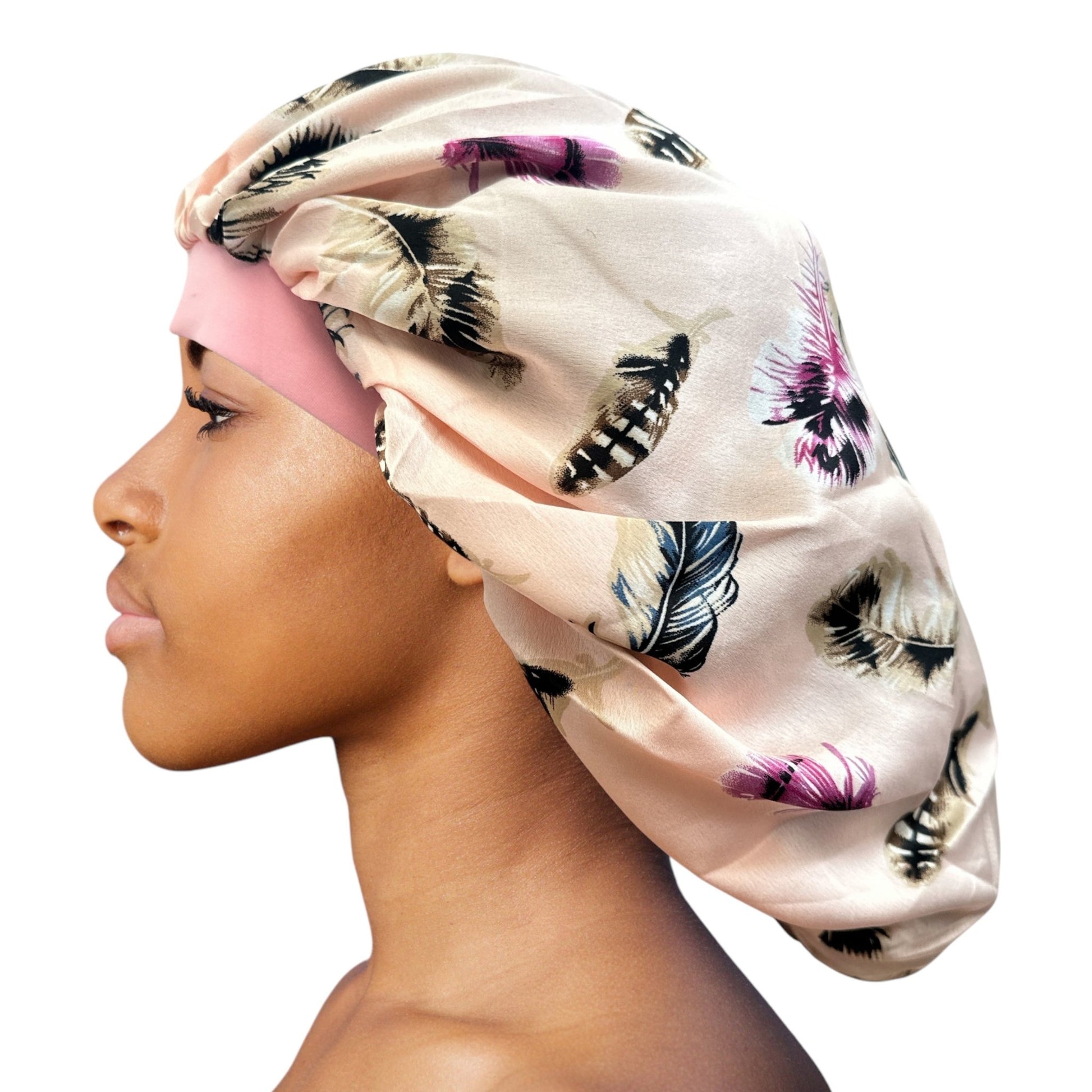 Floral Printed Satin Silk Bonnet Cap – Stylish & Breathable Hair Protection for All Hair Types - Fatisha Boutique