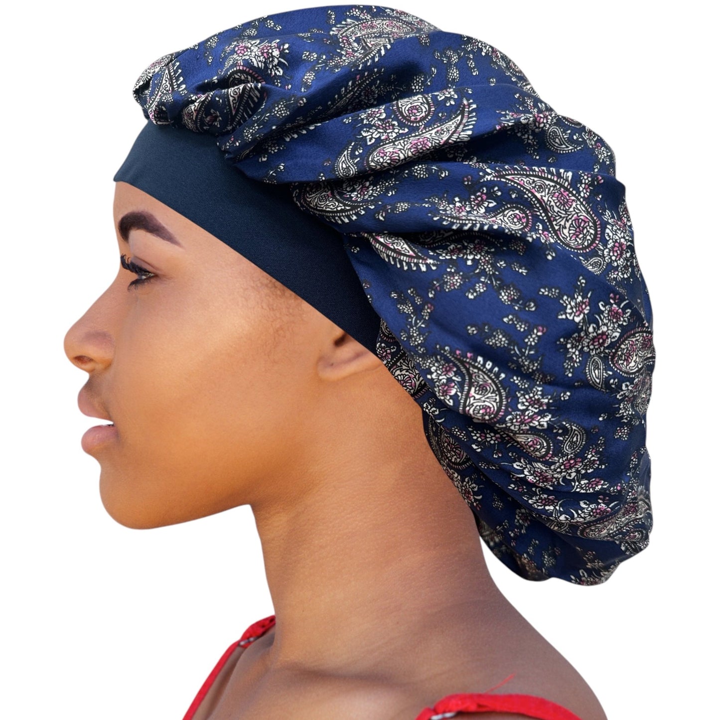 Floral Printed Satin Silk Bonnet Cap – Stylish & Breathable Hair Protection for All Hair Types - Fatisha Boutique