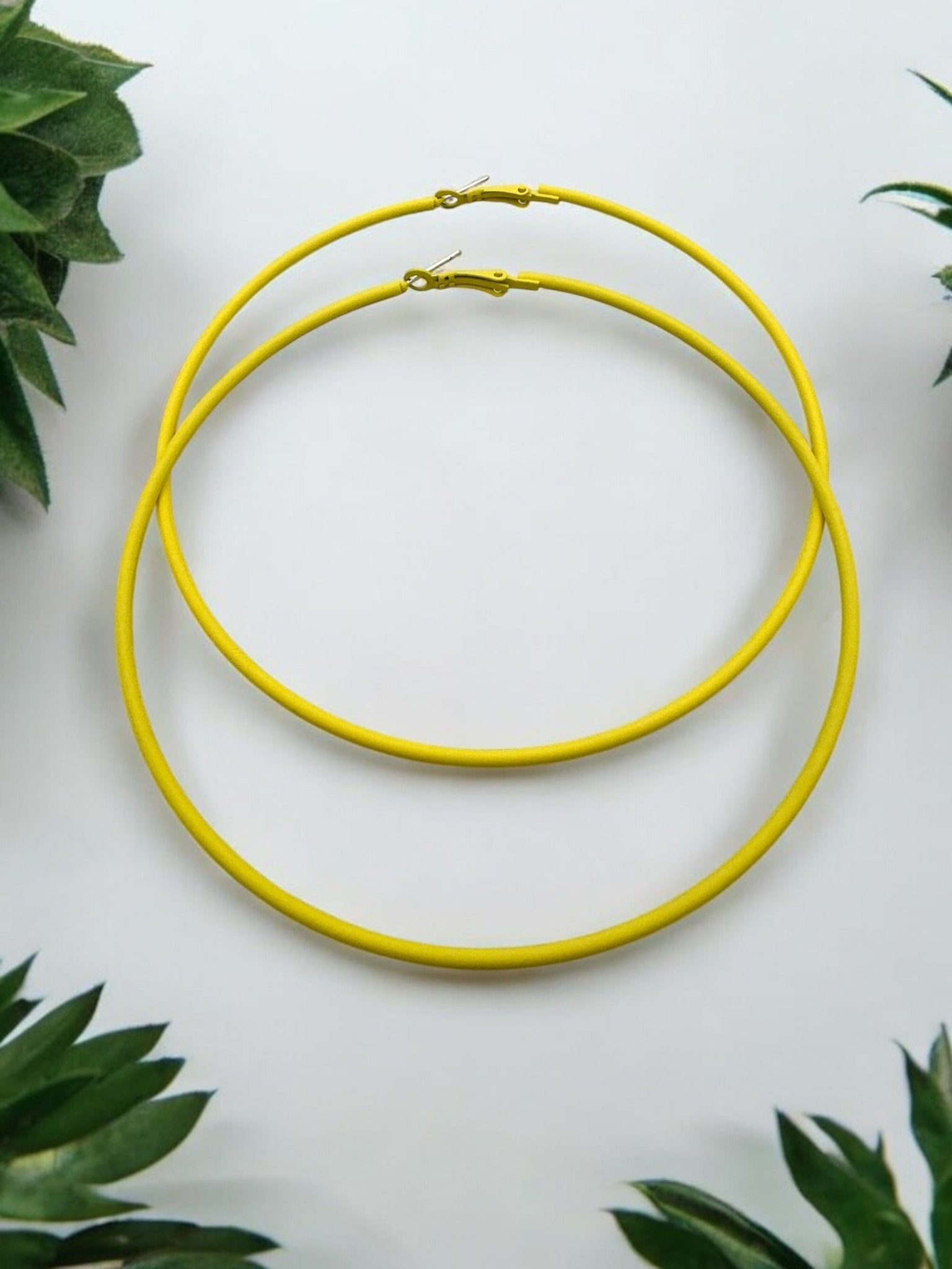 Funky 10cm Colourful Retro Round Hoop Earrings - Fatisha Boutique
