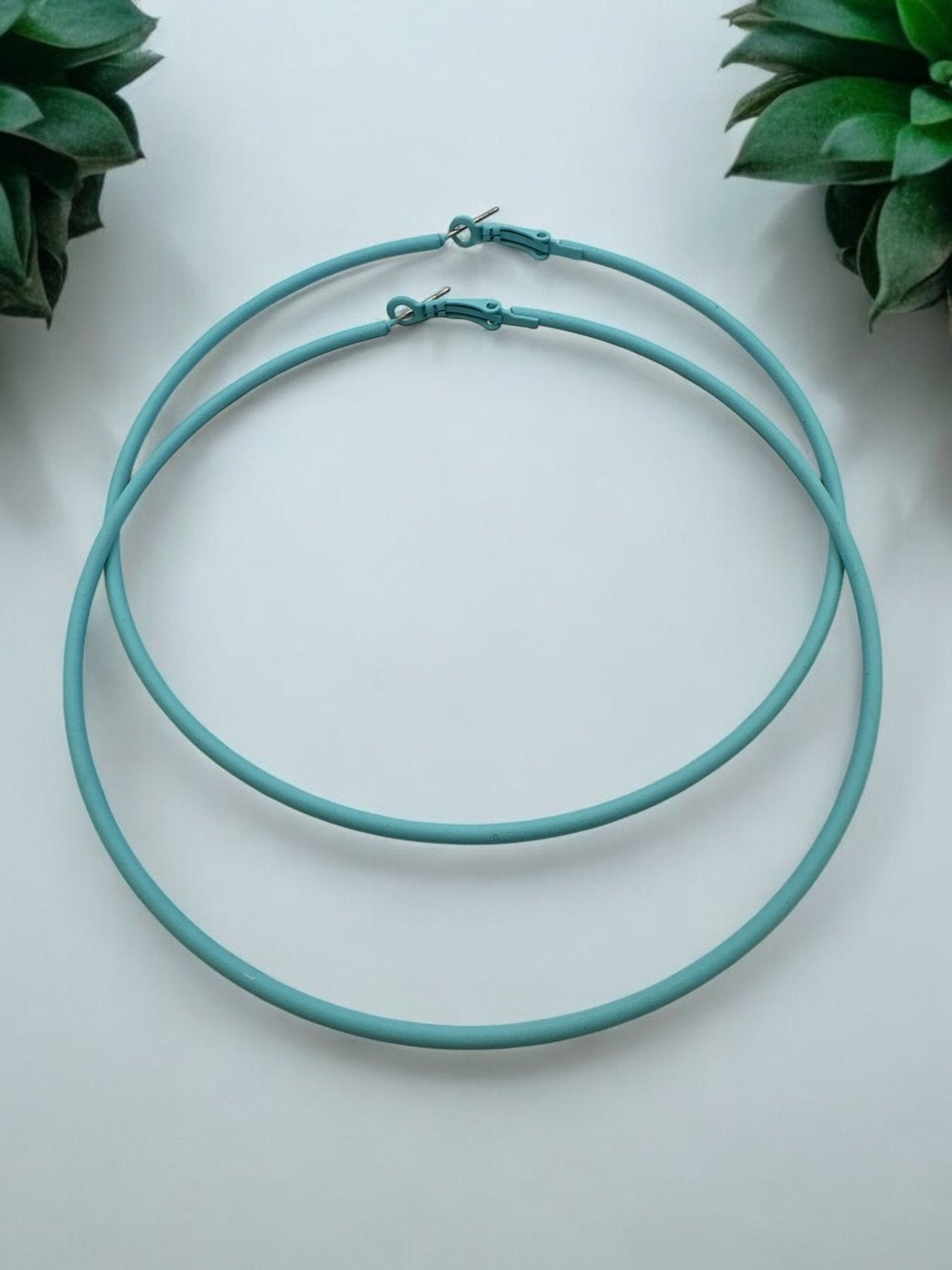 Funky 10cm Colourful Retro Round Hoop Earrings - Fatisha Boutique