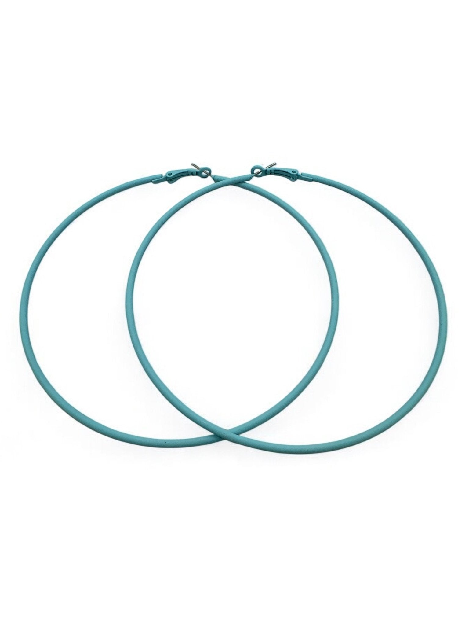Funky 10cm Colourful Retro Round Hoop Earrings - Fatisha Boutique