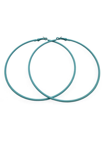 Funky 10cm Colourful Retro Round Hoop Earrings - Fatisha Boutique