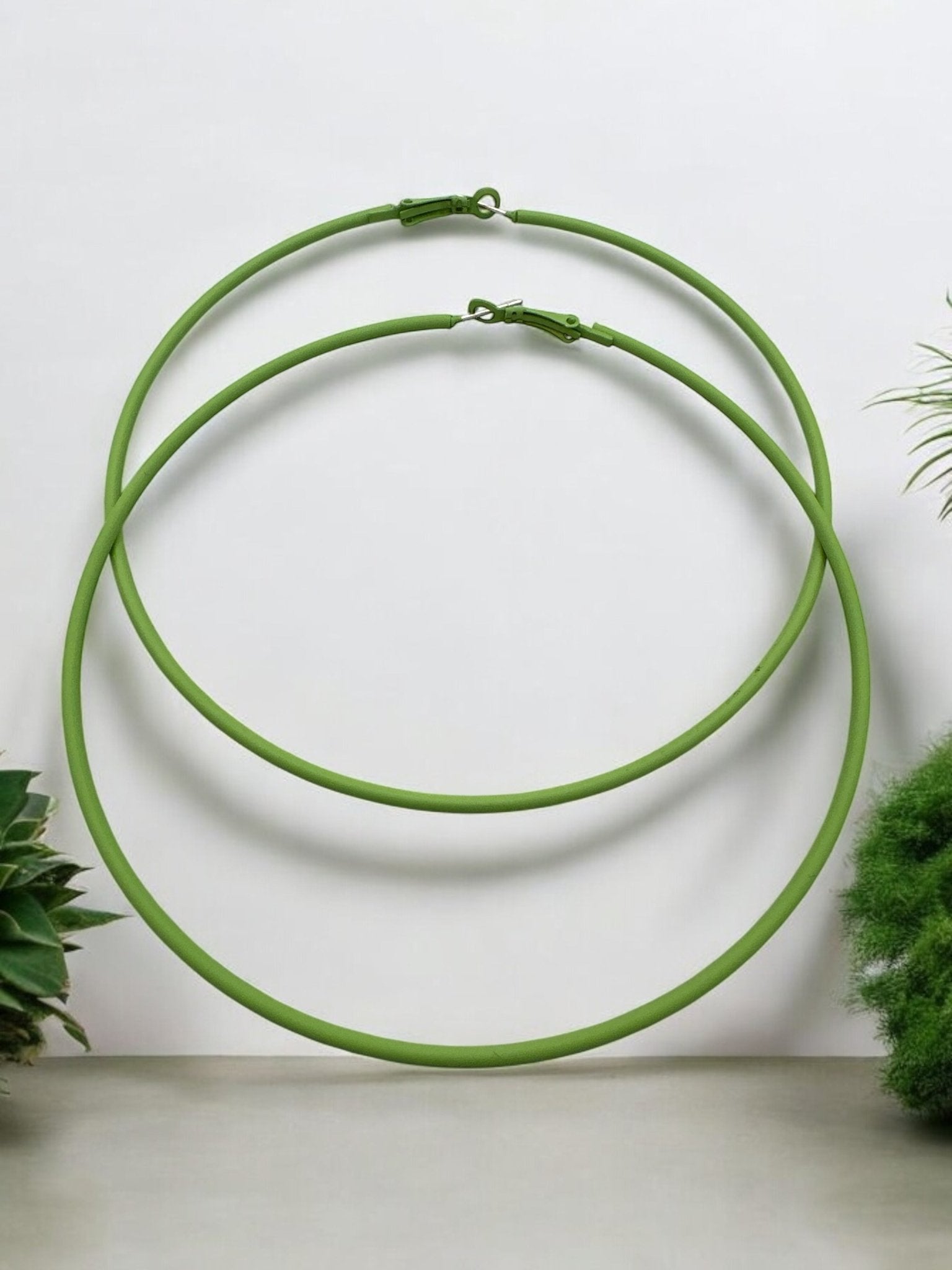 Funky 10cm Colourful Retro Round Hoop Earrings - Fatisha Boutique