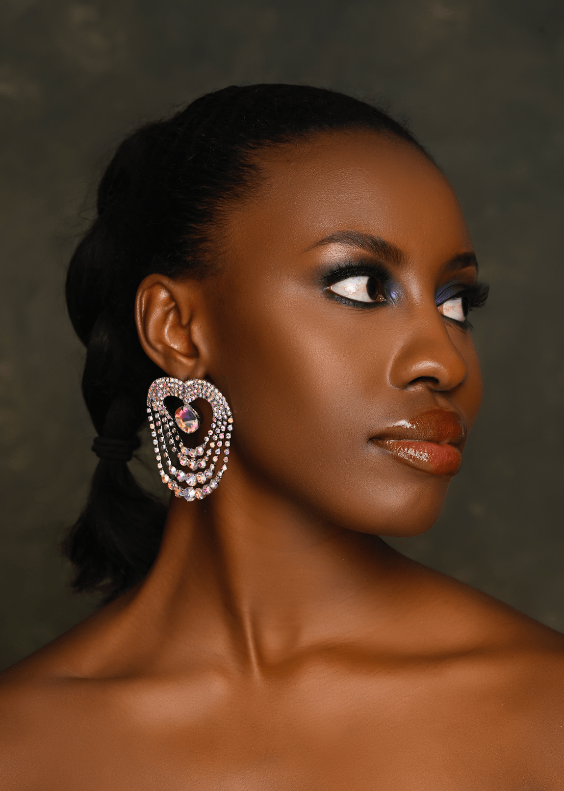 Glamorous AB Silver Statement Diamante Rhinestone Tassel Earrings - Fatisha Boutique