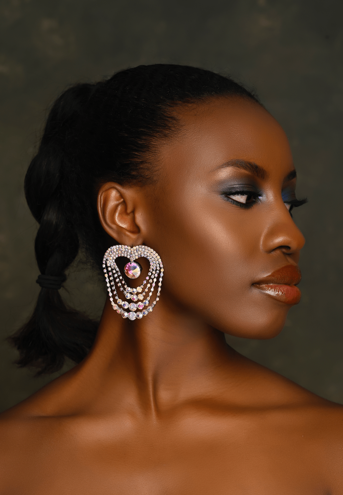 Glamorous AB Silver Statement Diamante Rhinestone Tassel Earrings - Fatisha Boutique